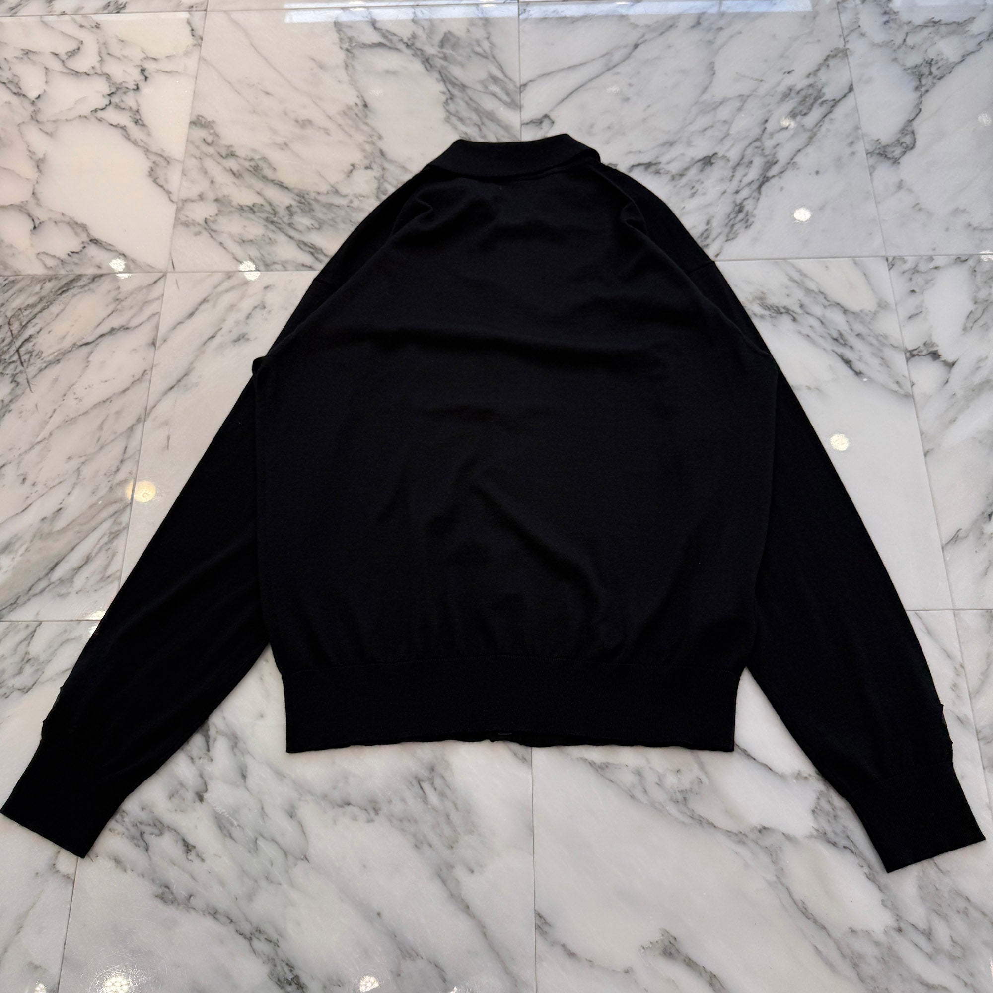 CHROME HEARTS Y NOT Cashmere Cross Leather Patch Silk Knit Cardigan Size M クロムハーツ ワイノット カシミヤ クロスレザーパッチ シルク ニットカーディガン サイズM