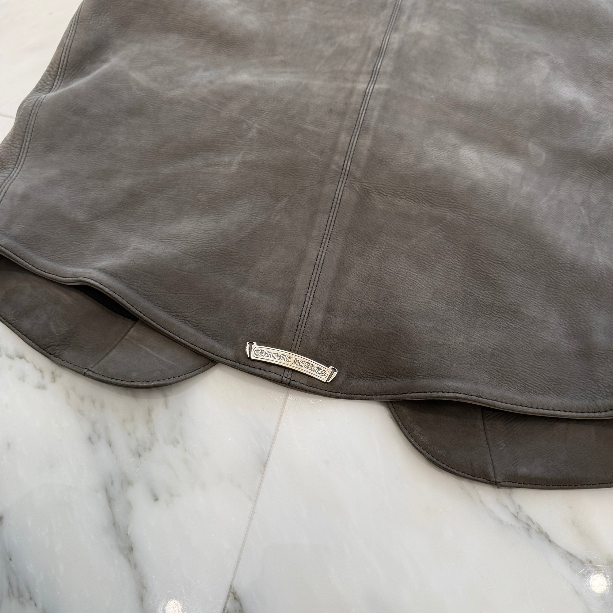 CHROME HEARTS Cross Ball Button Suede Leather Vest Size L クロムハーツ クロスボールボタン スエード レザー ベスト サイズL