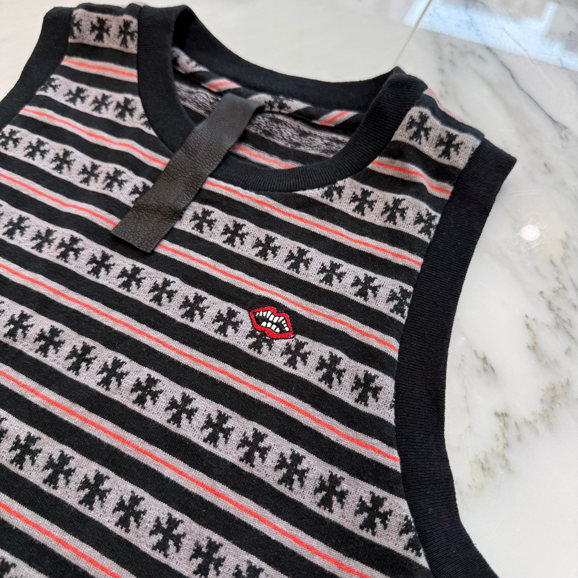 CHROME HEARTS × MATTY BOY Y NOT Chomper Embroidery Stripe Tank Top Size S クロムハーツ × マッティボーイ ワイノット チョンパー刺繍 ストライプ タンクトップ サイズS