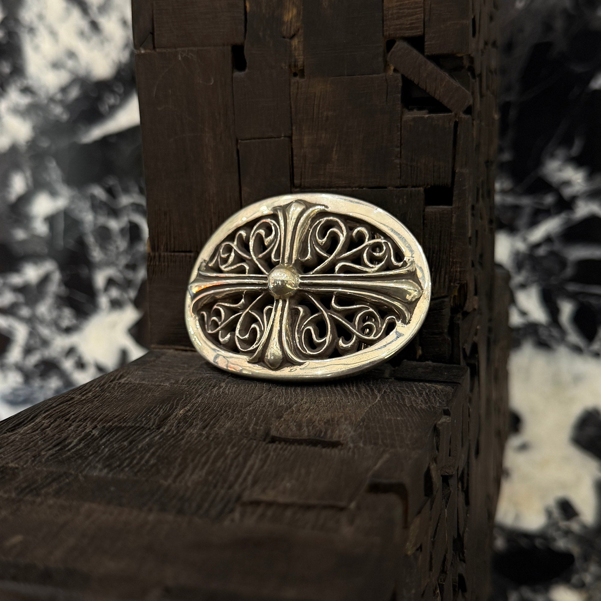 CHROME HEARTS Classic Oval Cross Buckle クロムハーツ クラシック オーバルクロス バックル シルバー925