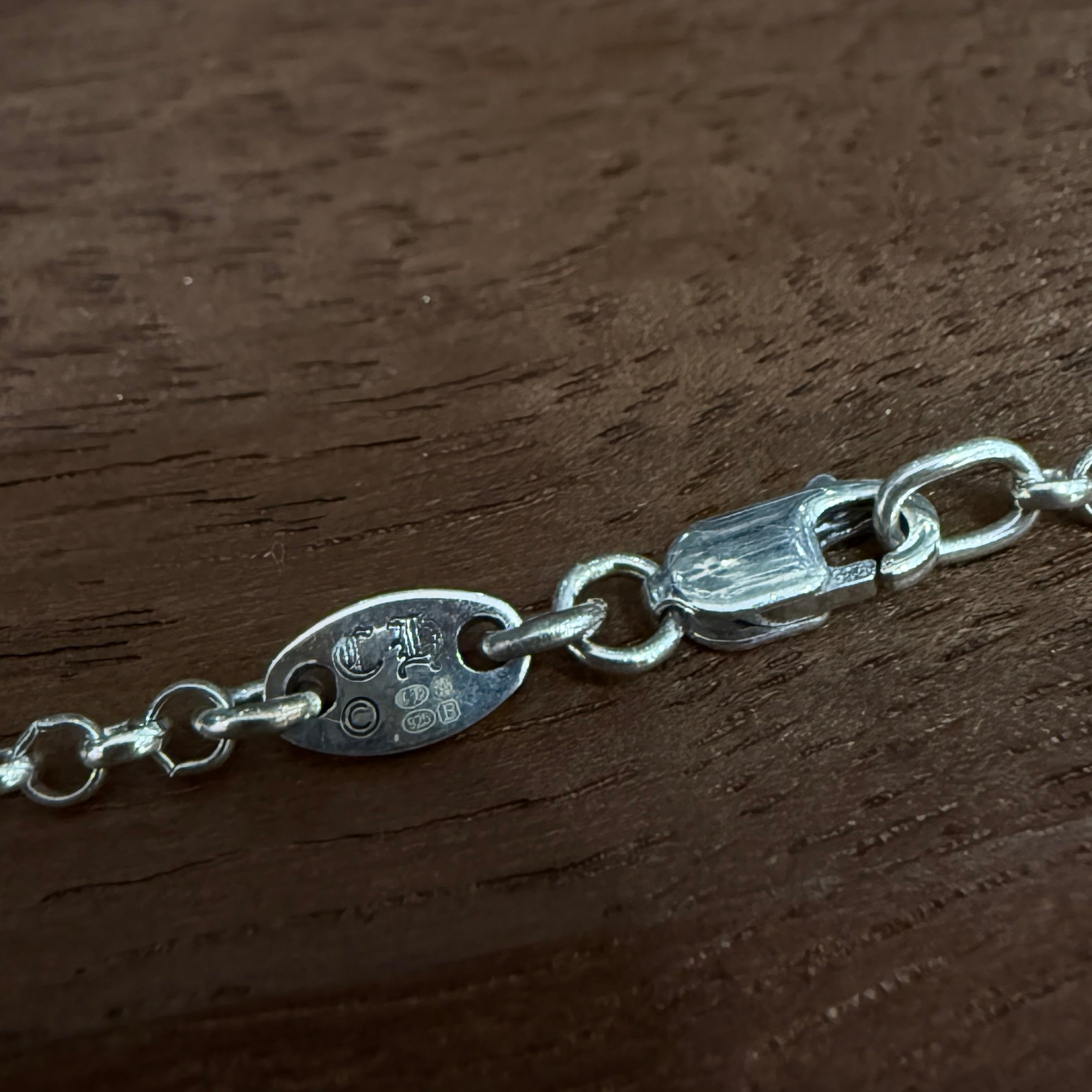 CHROME HEARTS Safety Pin Pendant Top 1 Diamond Roll Chain Necklace Size 16 Inch クロムハーツ セーフティピン 1ダイヤモンド ペンダントトップ ロールチェーン ネックレス サイズ16インチ