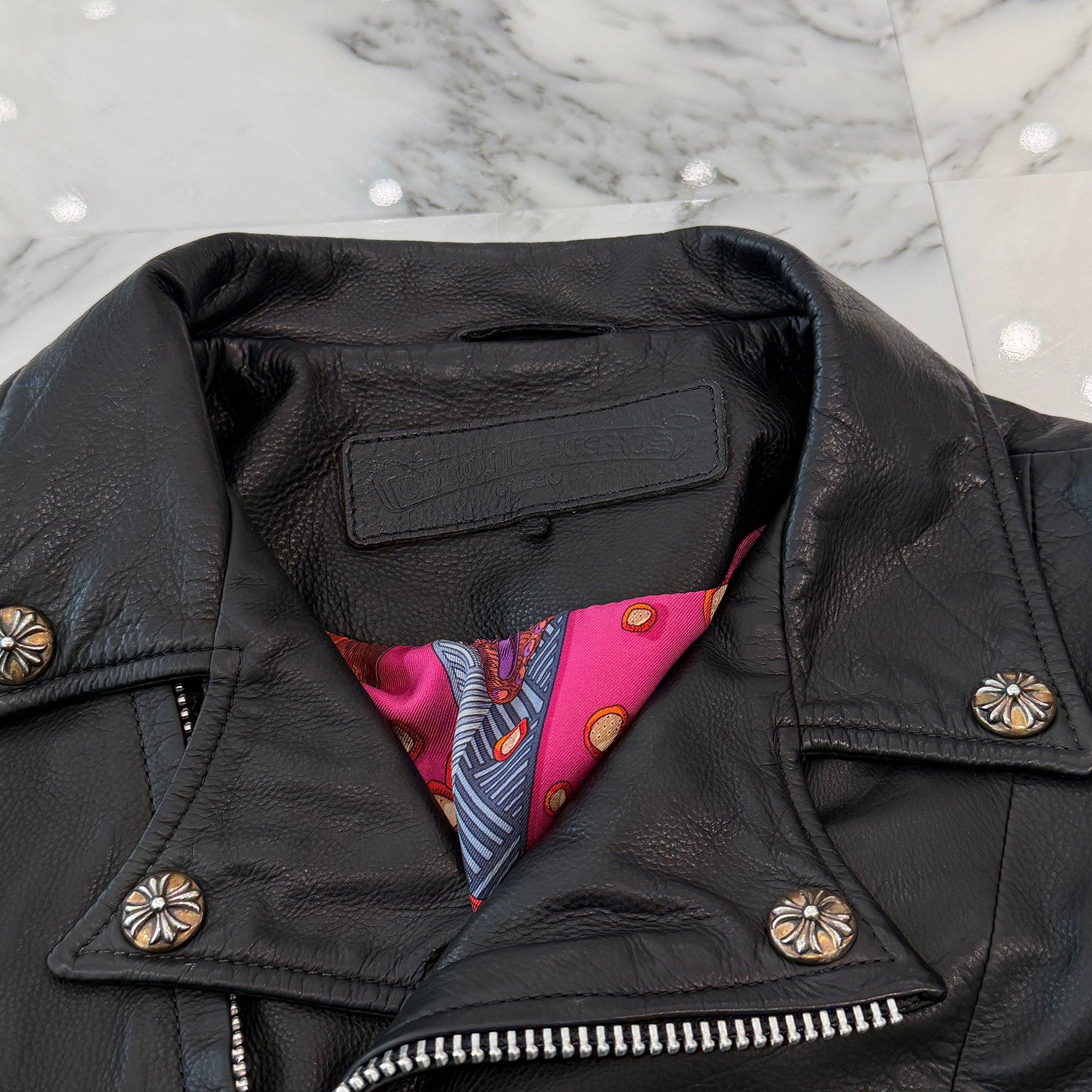 CHROME HEARTS JJ DEAN Dagger Zip Riders Leather Jacket Size M クロムハーツ JJディーン ダガー ジップ ライダース レザージャケット サイズM