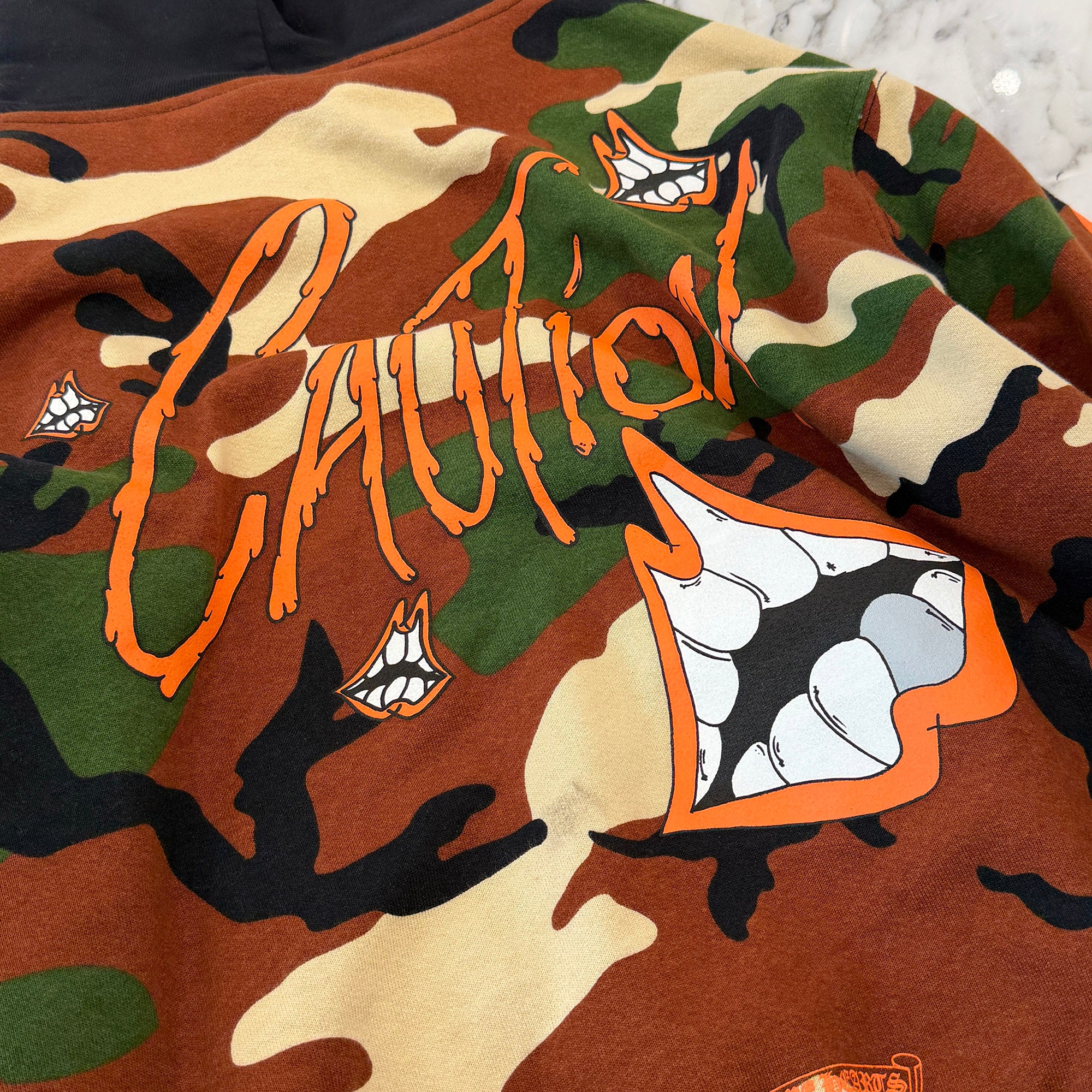 CHROME HEARTS × MATTY BOY 2022SS PPO CAUTION HD PLVR Size L クロムハーツ × マッティボーイ コーション プルオーバーフーディ サイズ L