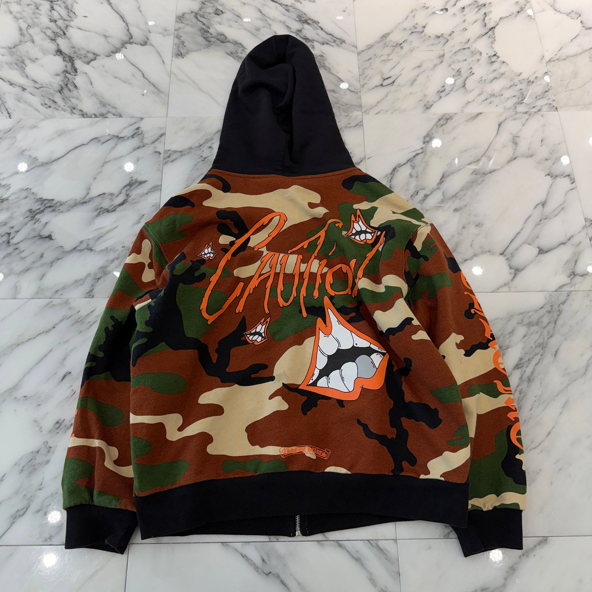 CHROME HEARTS × MATTY BOY 2022SS PPO CAUTION HD PLVR Size L クロムハーツ × マッティボーイ コーション プルオーバーフーディ サイズ L