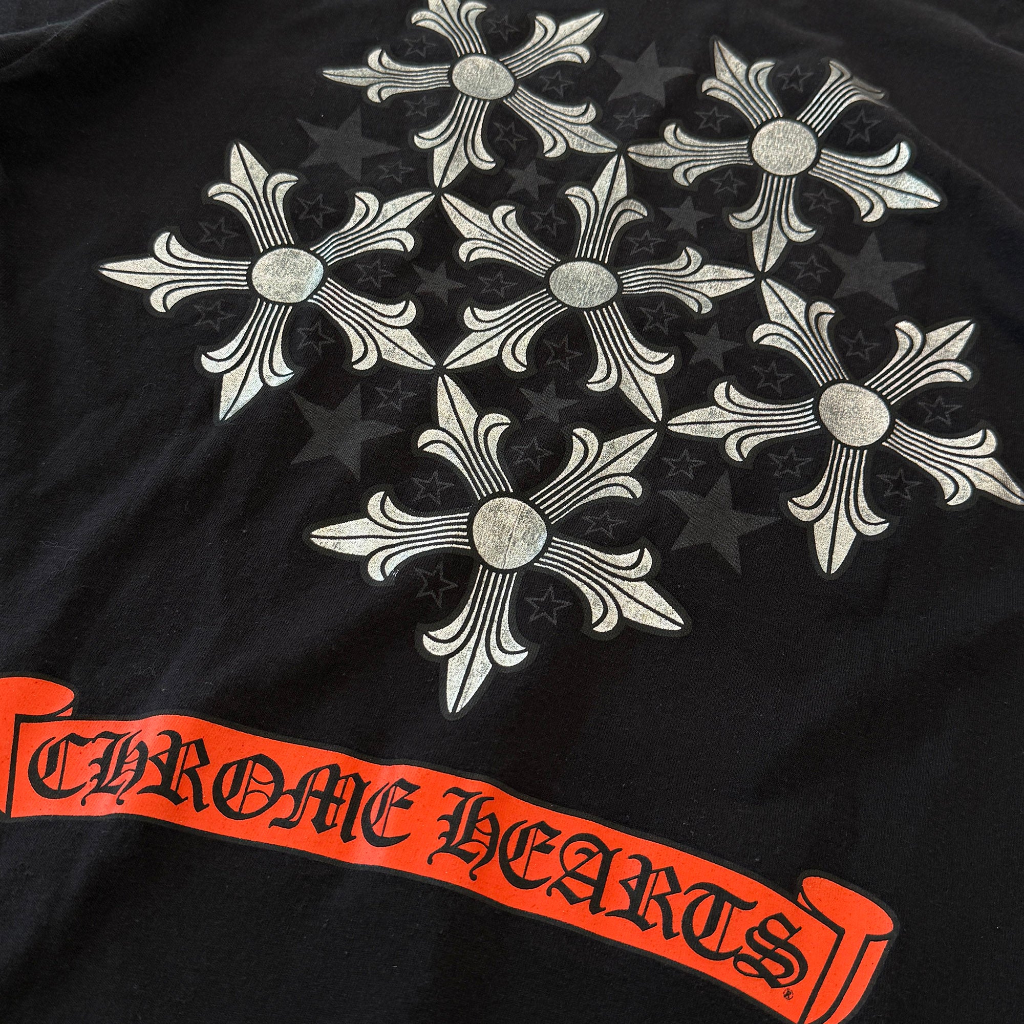 CHROME HEARTS Back CH Star Scroll Print Tee Size L クロムハーツ バック CHスター スクロール プリント Tシャツ サイズL
