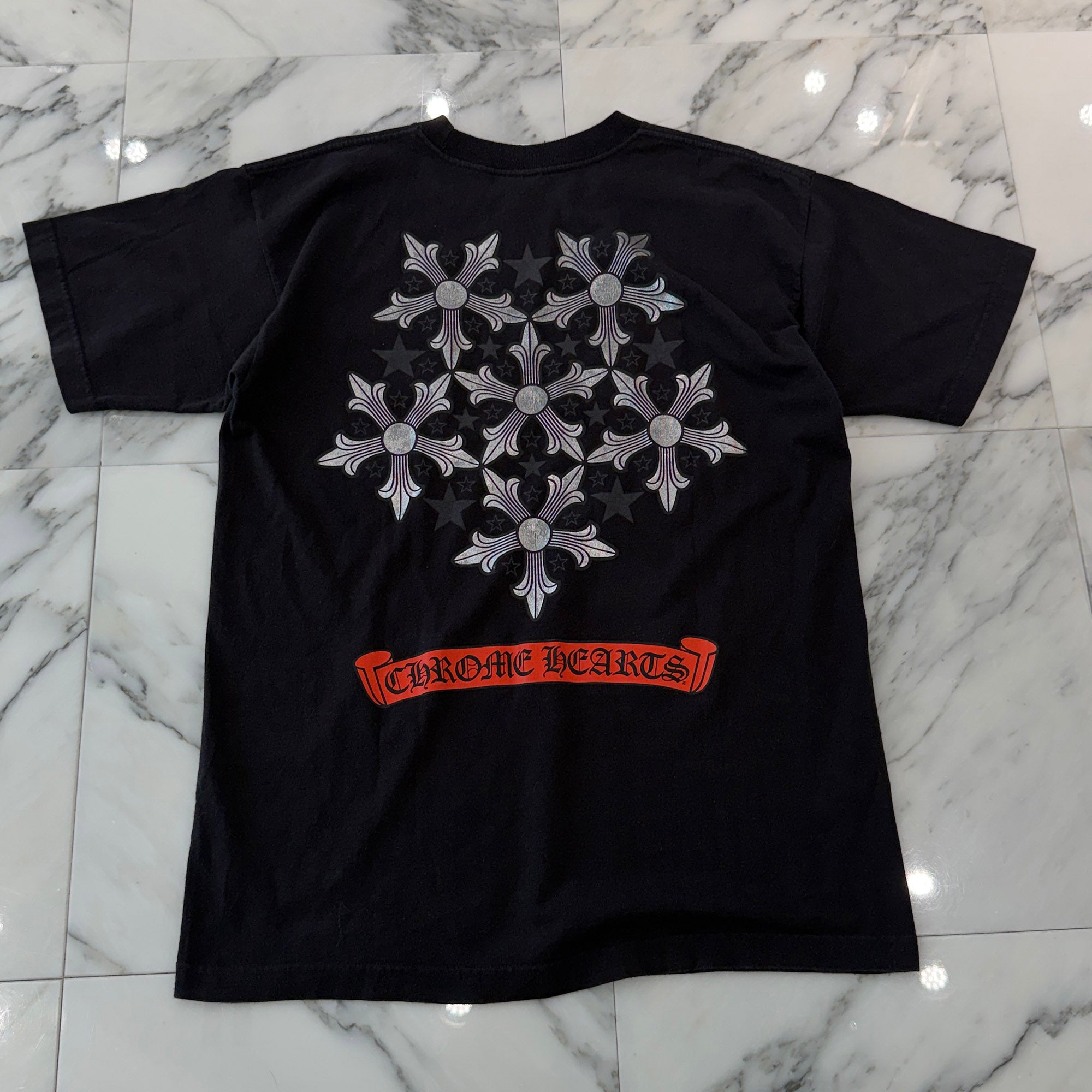 CHROME HEARTS Back CH Star Scroll Print Tee Size L クロムハーツ バック CHスター スクロール プリント Tシャツ サイズL