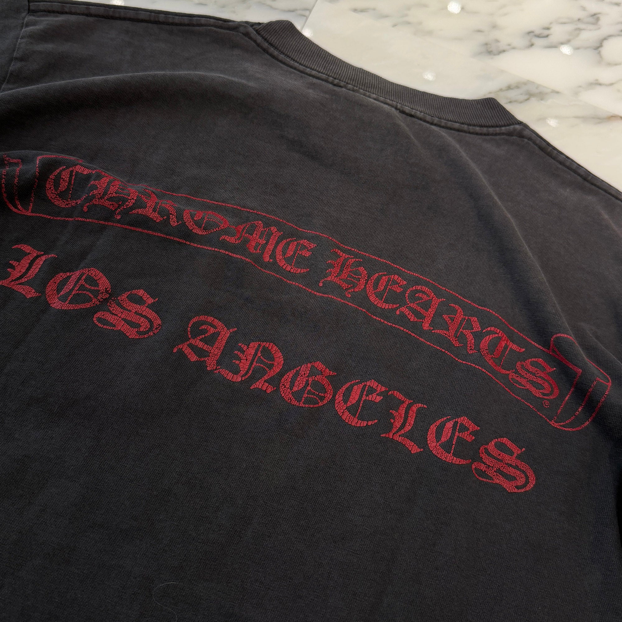 CHROME HEARTS Los Angeles Limited Back Scroll HaileyCross Print Tee Size M クロムハーツ ロサンゼルス バックスクロール ヘイリークロス プリント Tシャツ サイズM