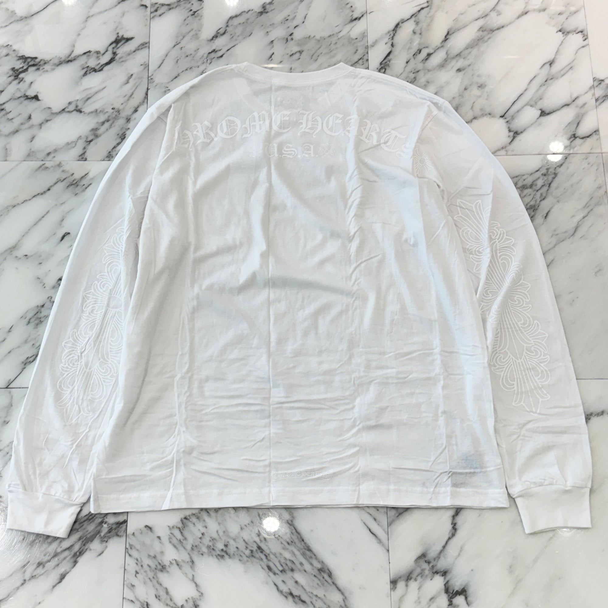 CHROME HEAR 2026SS ONLINE Limited Floral Cross Back Arch Logo USA Long Sleeve Tee Size XXL クロムハーツ オンライン限定 フローラルクロス バックアーチ ロゴ USA ロングスリーブ Tシャツ サイズXXL