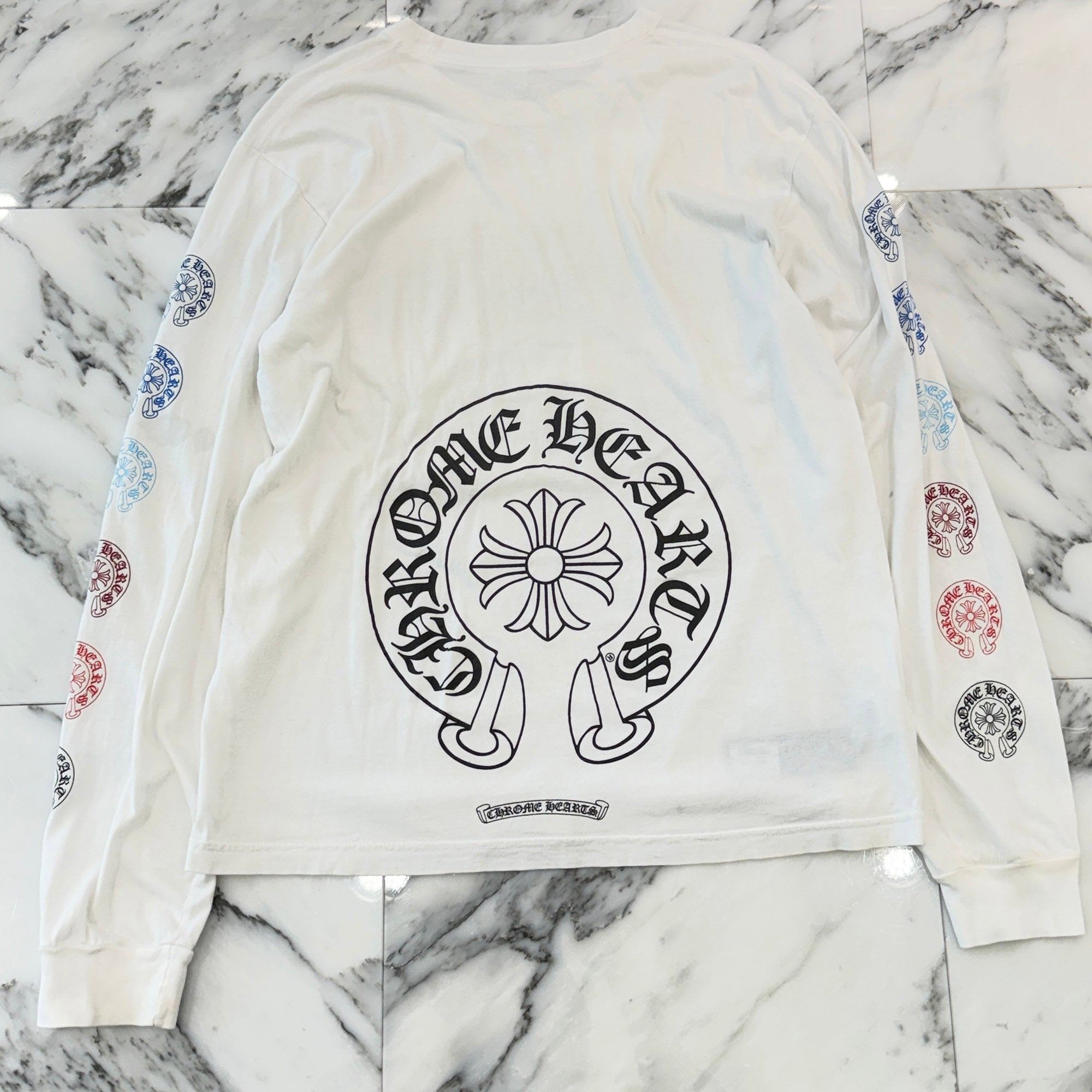 CHROME HEARTS Multi Color Horseshoe Long Sleeve Tee Size L クロムハーツ マルチカラー ホースシュー ロングスリーブ Tシャツ サイズL
