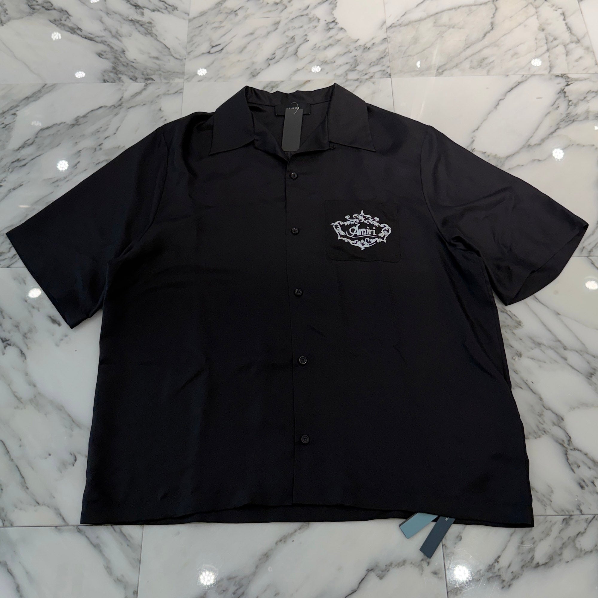 AMIRI Chateau Crest Camp Silk Shirt AMTOSH1094 Size XL アミリ シャトー クレスト キャンプ シルクシャツ サイズXL