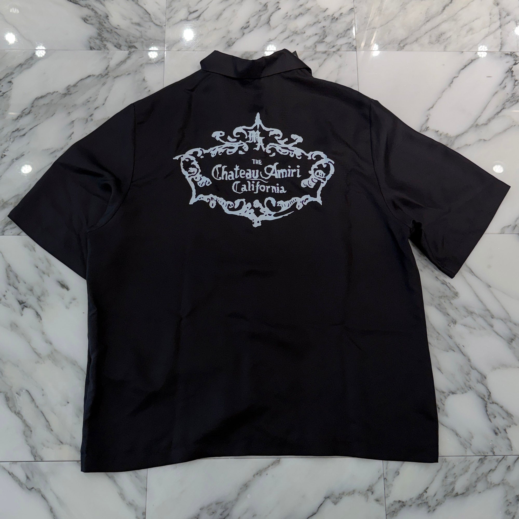 AMIRI Chateau Crest Camp Silk Shirt AMTOSH1094 Size XL アミリ シャトー クレスト キャンプ シルクシャツ サイズXL