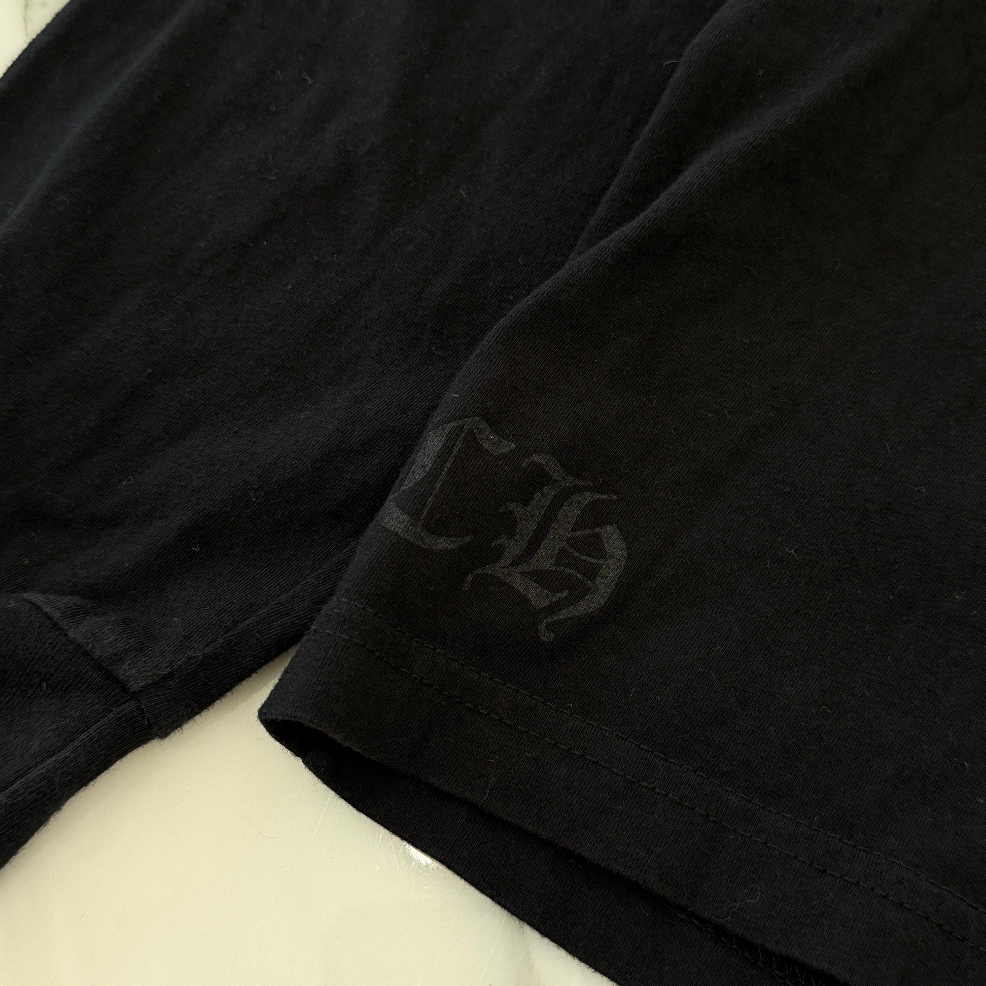 CHROME HEARTS Neck Logo Back & Arm CH Cross Print Long Sleeve Tee Size XXL クロムハーツ ネックロゴ バック＆アーム CHクロス プリント ロングスリーブ Tシャツ サイズXXL