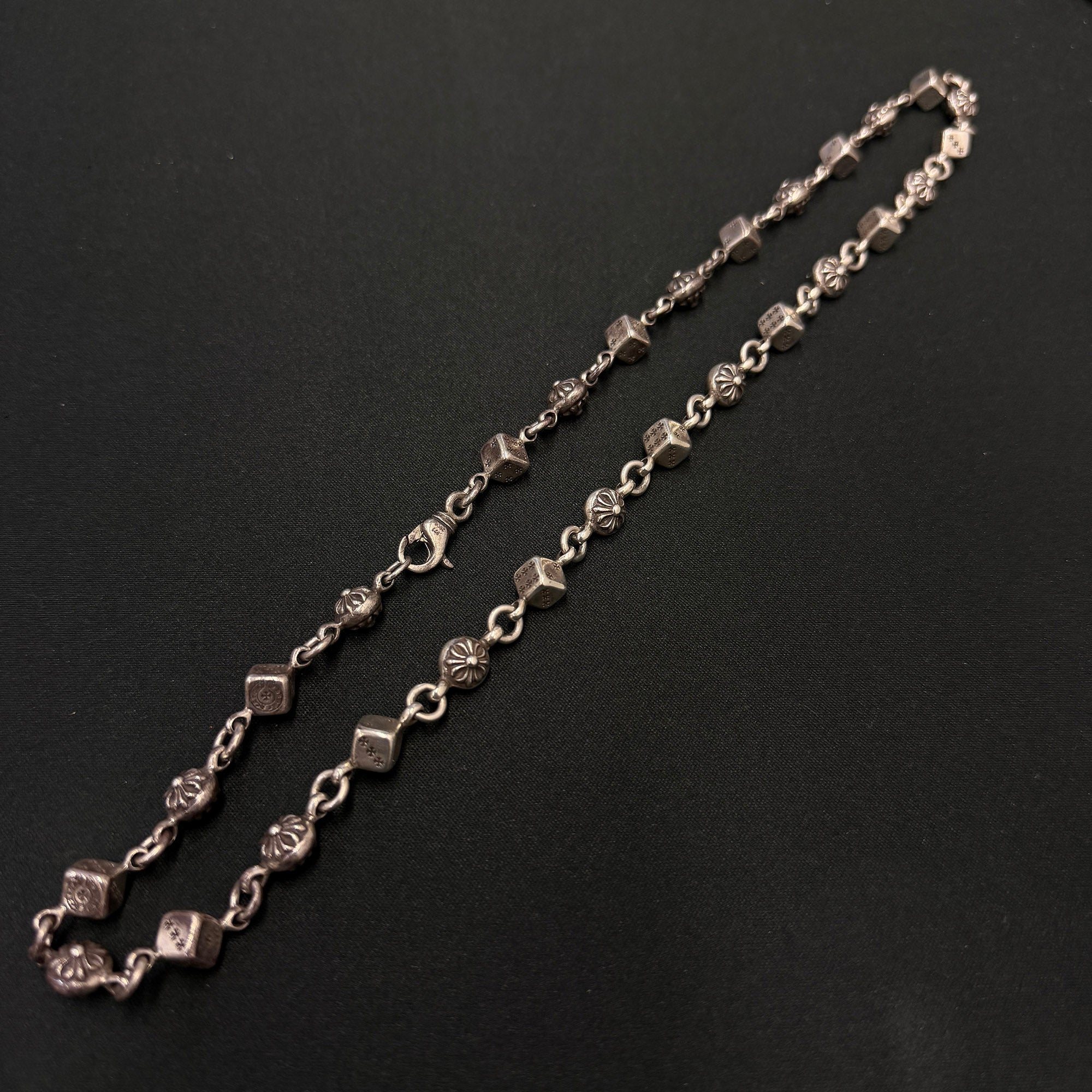 CHROME HEARTS DICE Cross Ball Silver Neckless Size 24 Inch クロムハーツ ダイス クロスボール シルバー ネックレス サイズ24インチ