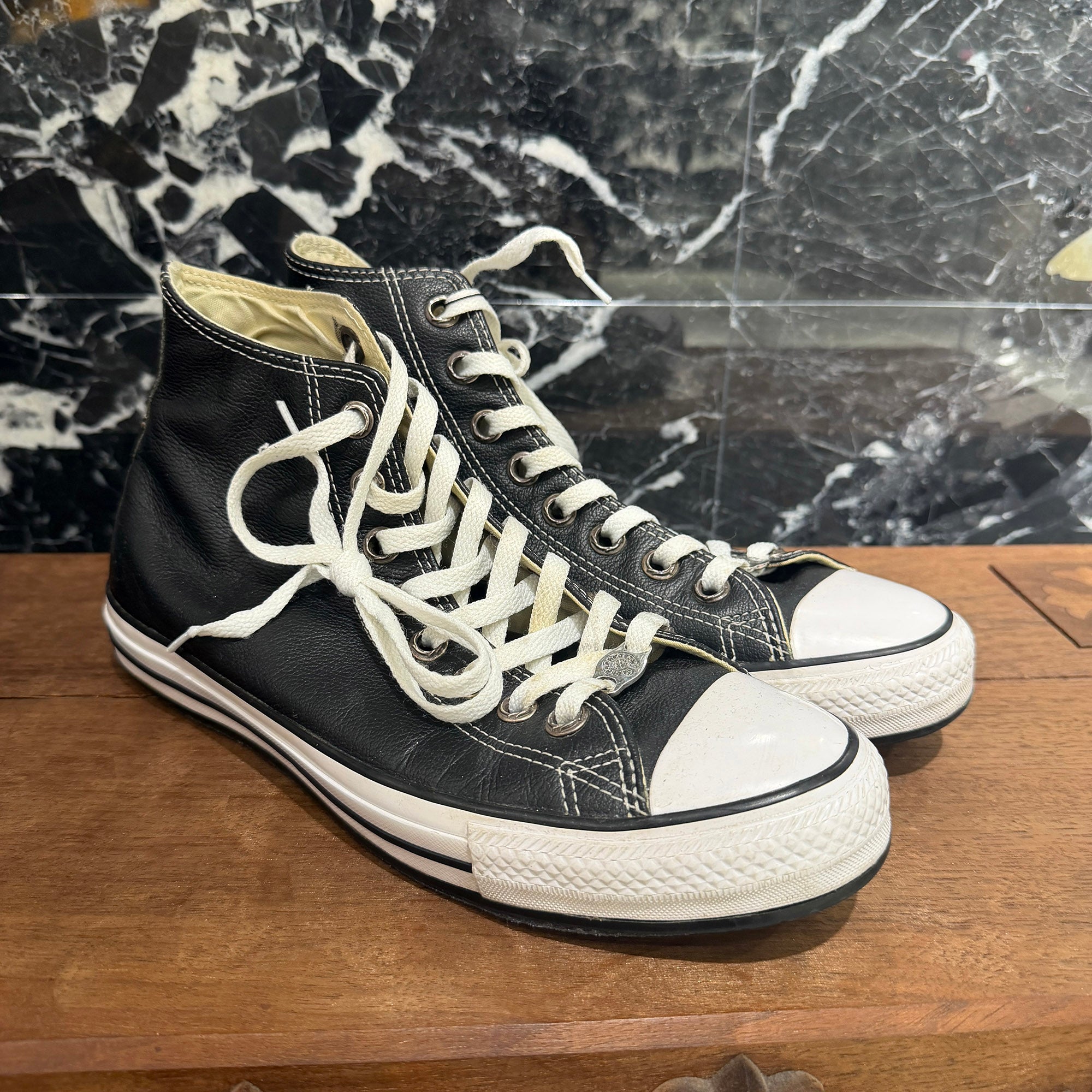 CHROME HEARTS × CONVERSE ALL STAR Cross Leather Patch Canvas High Cut Sneakers Size 9.5 (約28cm) クロムハーツ × コンバース オールスター クロスレザーパッチ キャンバス ハイカットスニーカー サイズ 9.5 (約28cm)