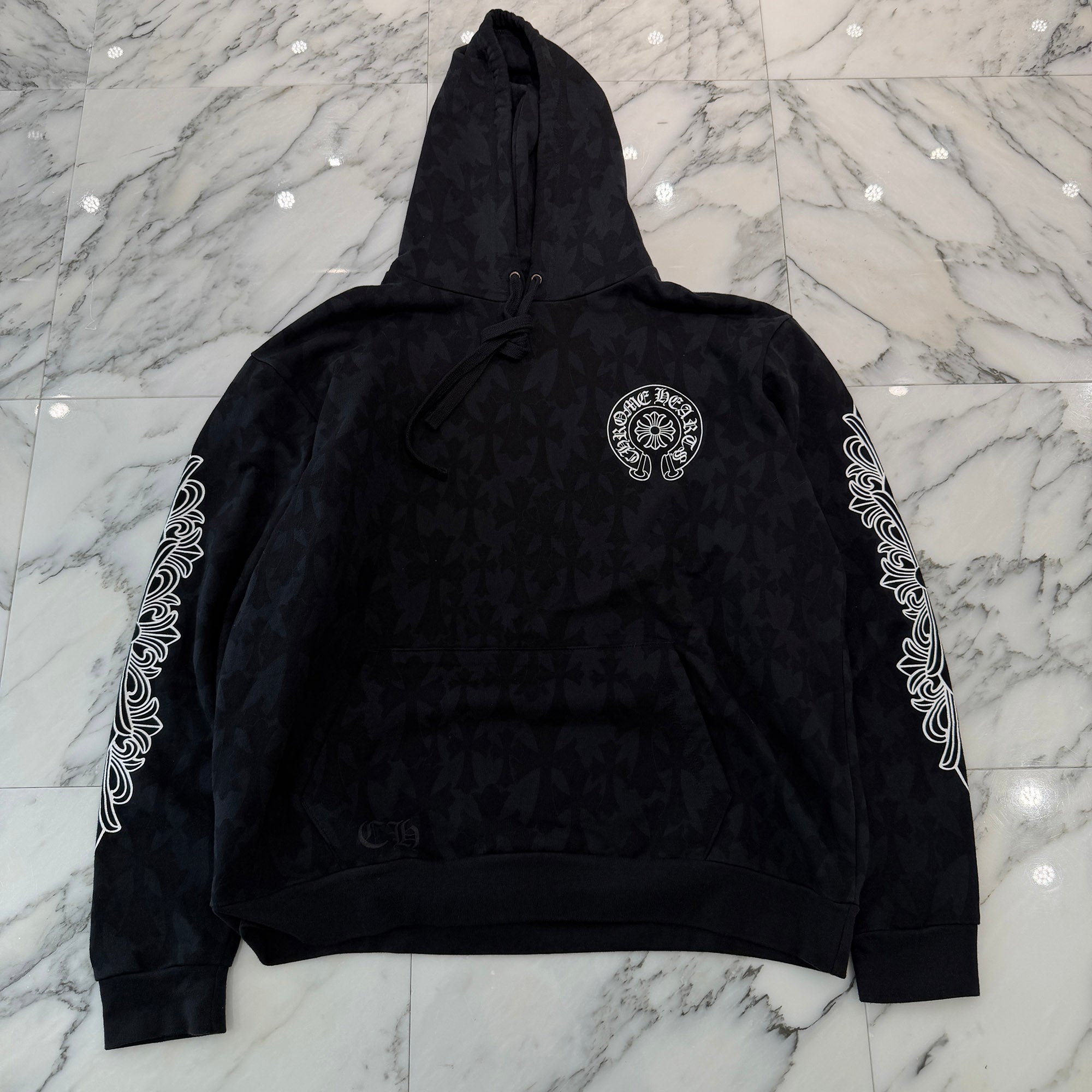 CHROME HEARTS 2024SS Graveyard Cemetery Cross Pullover Hoodie Size L クロムハーツ グレイブヤード セメタリークロス プルオーバーフーディ サイズL