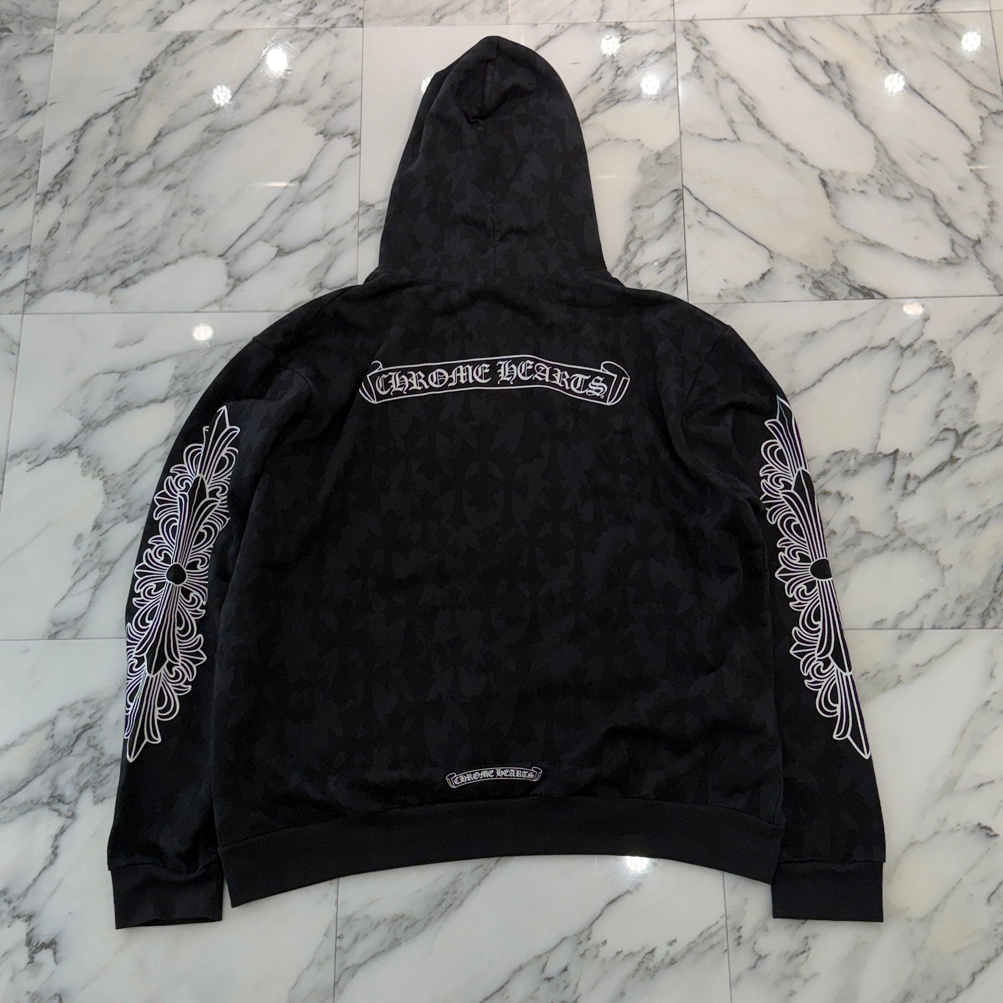 CHROME HEARTS 2024SS Graveyard Cemetery Cross Pullover Hoodie Size L クロムハーツ グレイブヤード セメタリークロス プルオーバーフーディ サイズL