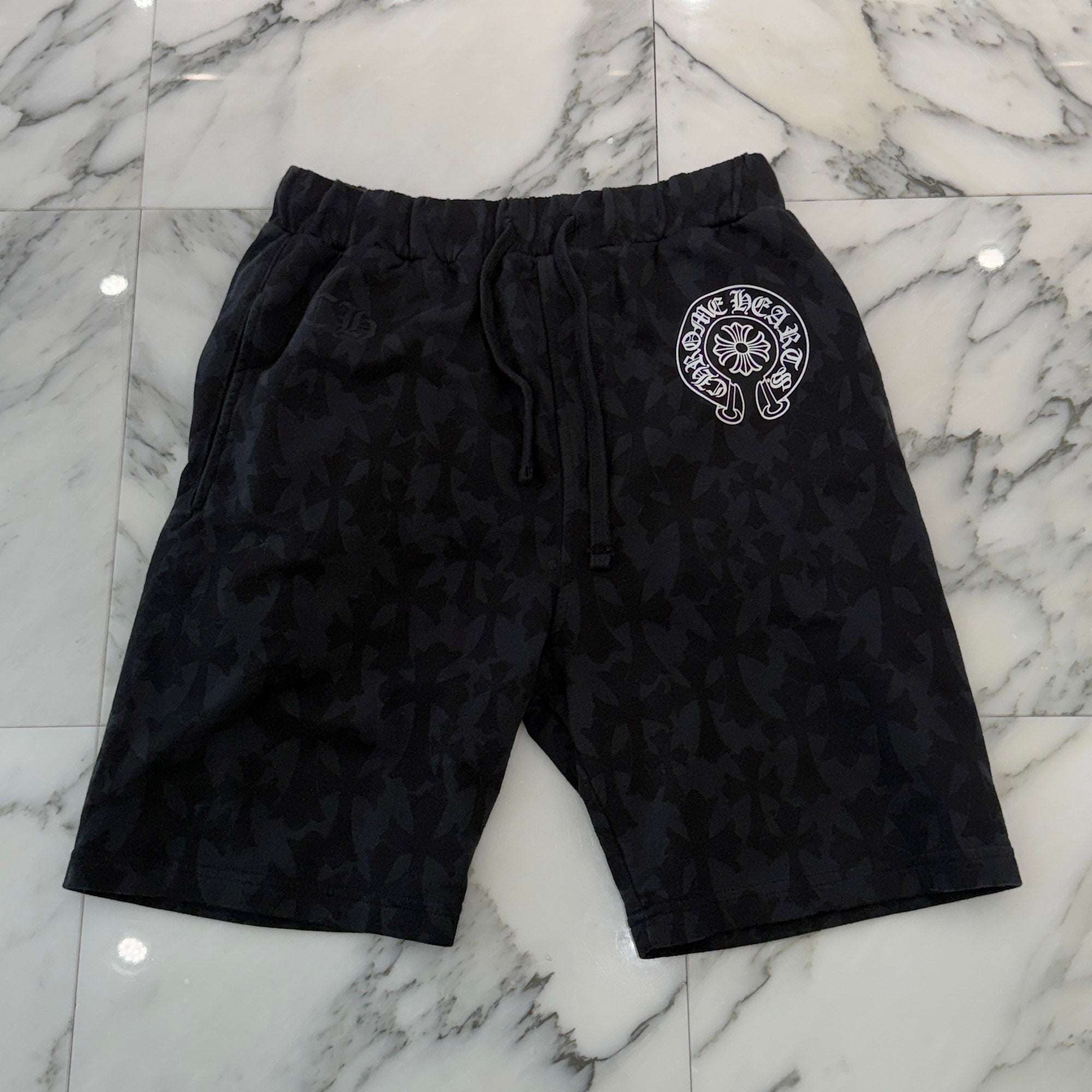 CHROME HEARTS 2024SS Graveyard Cemetery Cross Half Pants Size M クロムハーツ グレイブヤード セメタリークロス ハーフパンツ サイズM