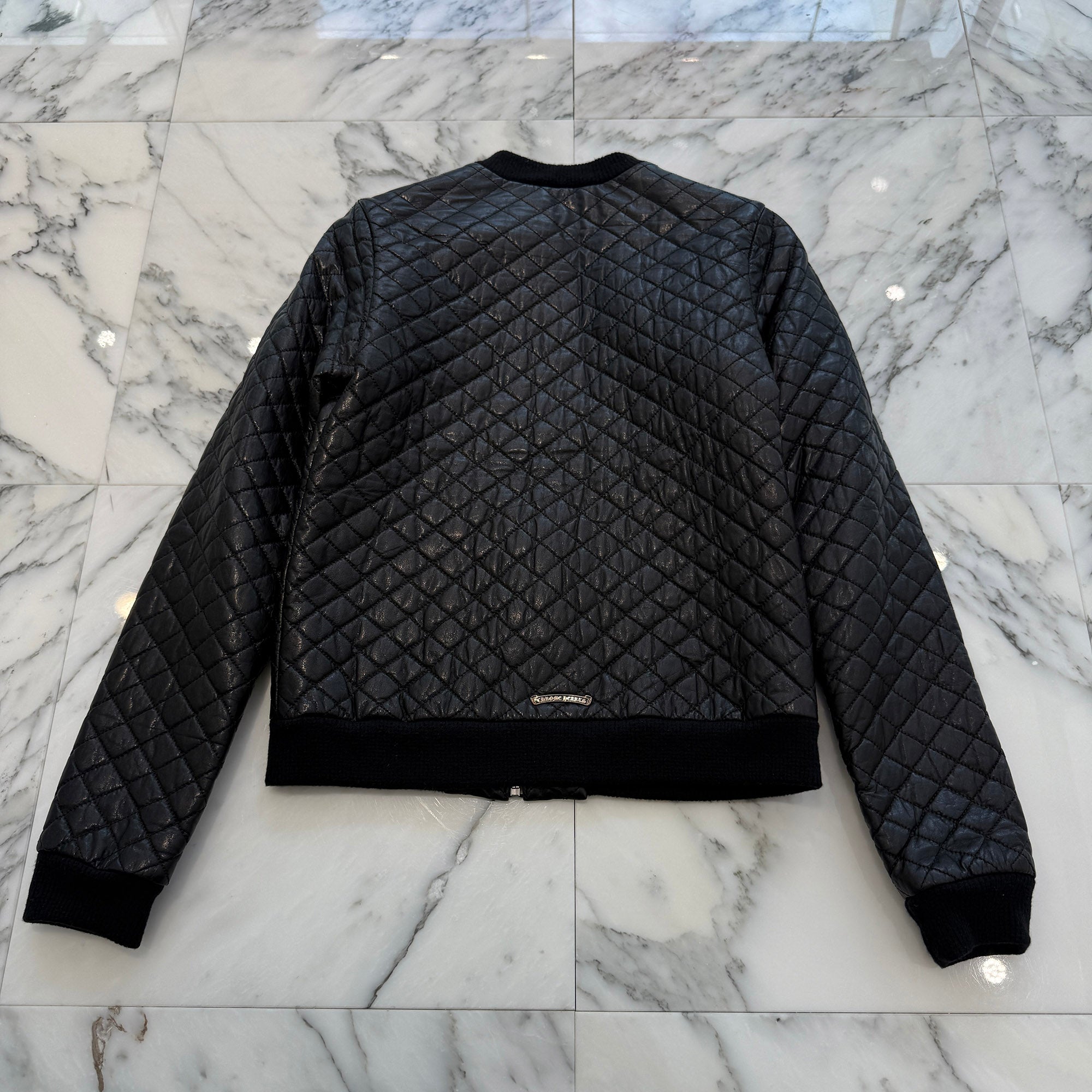 CHROME HEARTS Dagger Zip Quilting Leather Jacket Size M クロムハーツ ダガージップ キルティング レザージャケット サイズM