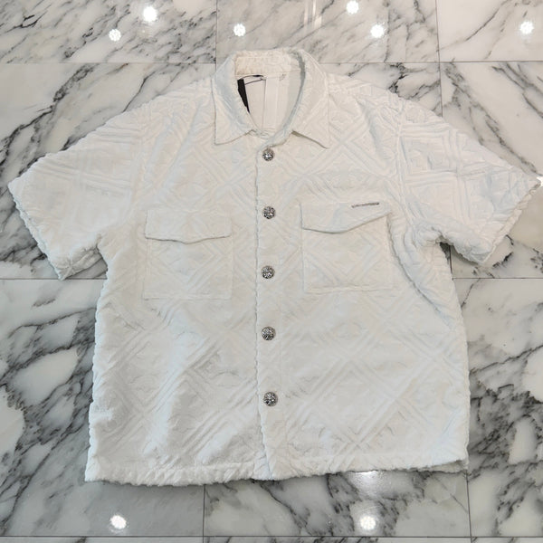 CHROME HEARTS Y NOT CH Plus Pattern Pile Terry Shirt Size L クロムハーツ ワイノット CHプラス総柄 パイル地 テリー シャツ サイズL
