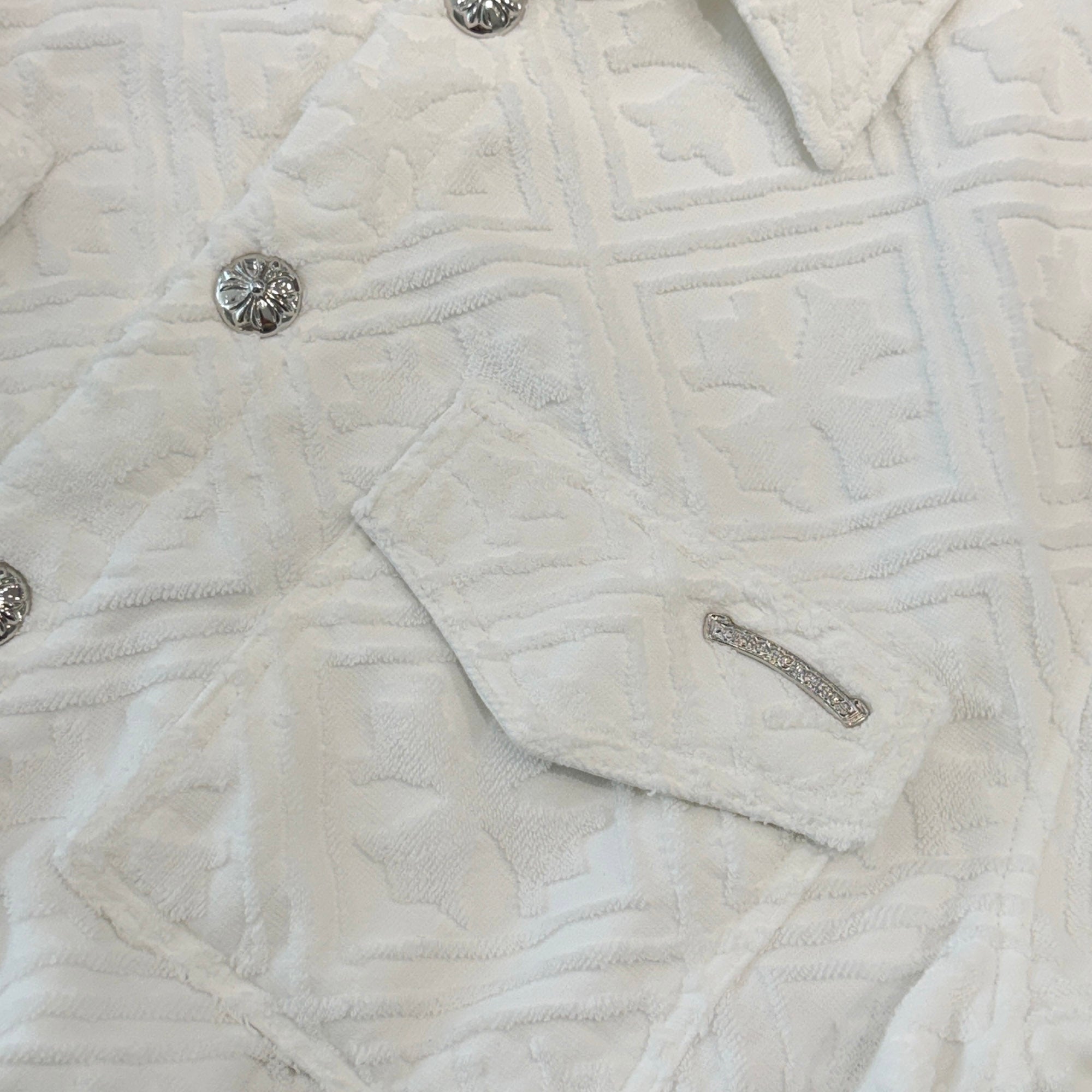 CHROME HEARTS Y NOT CH Plus Pattern Pile Terry Shirt Size L クロムハーツ ワイノット CHプラス総柄 パイル地 テリー シャツ サイズL
