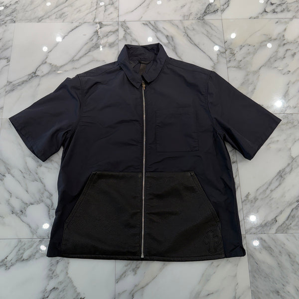 CHROME HEARTS Y NOT Carpenter Leather Pocket Nylon Zip Shirt Size L クロムハーツ ワイノット カーペンター レザーポケット ナイロンジップシャツ サイズL
