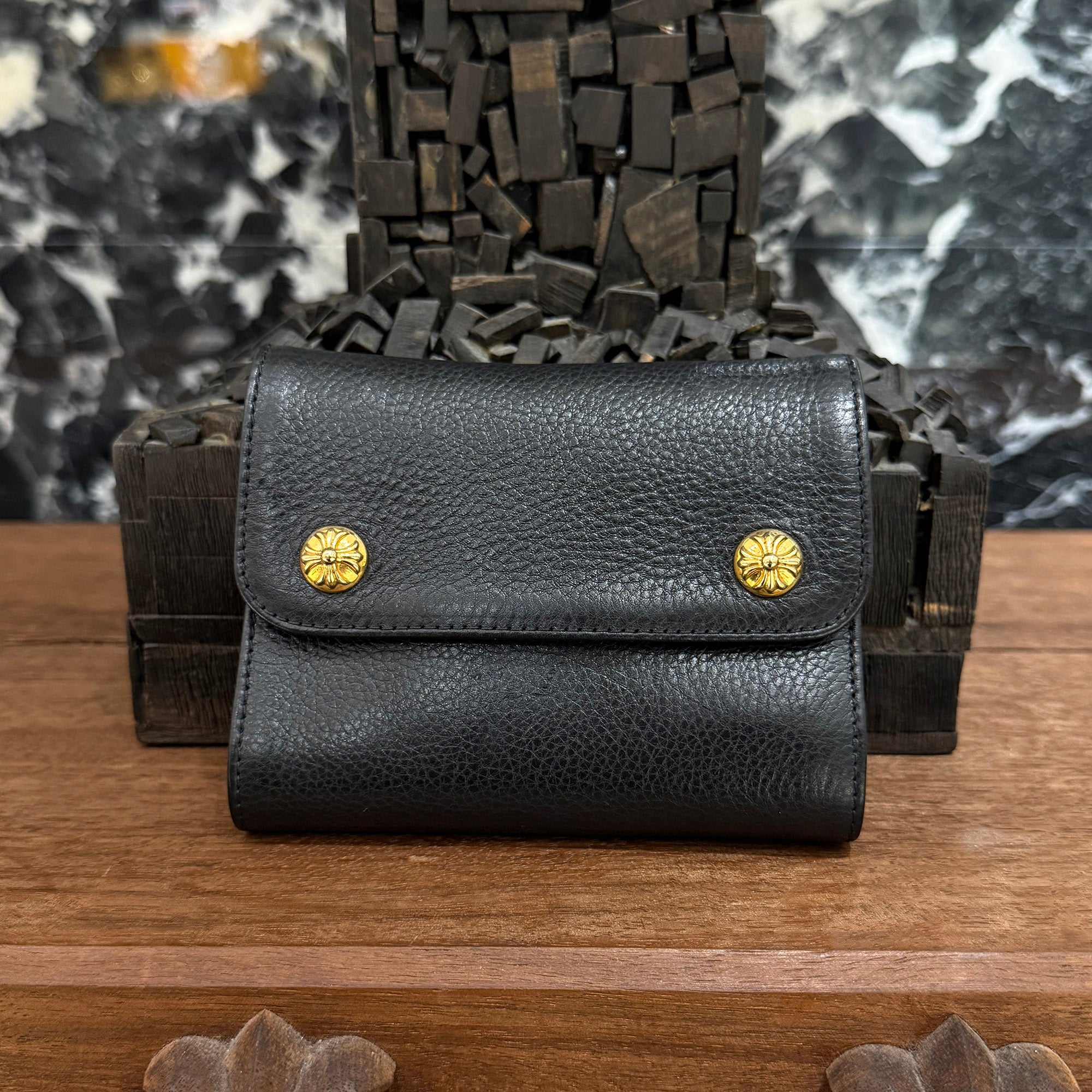 CHROME HEARTS 22K Wave Mini Cross Ball Wallet クロムハーツ 22K ウェーブ ミニ クロスボール ウォレット