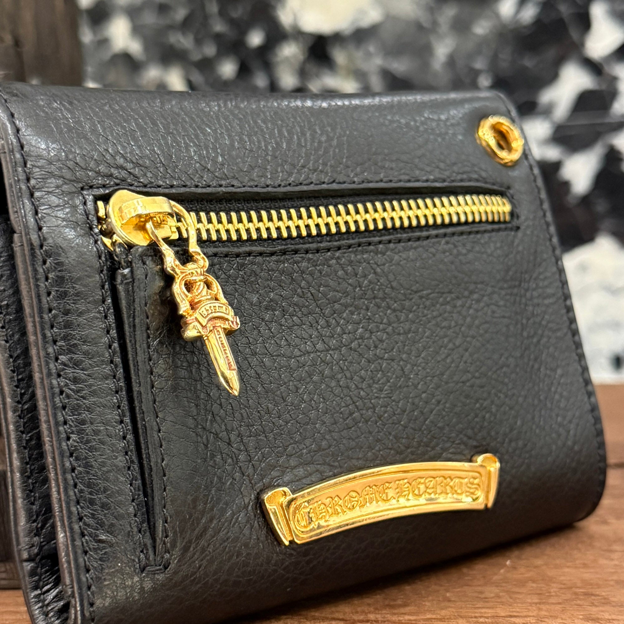 CHROME HEARTS 22K Wave Mini Cross Ball Wallet クロムハーツ 22K ウェーブ ミニ クロスボール ウォレット