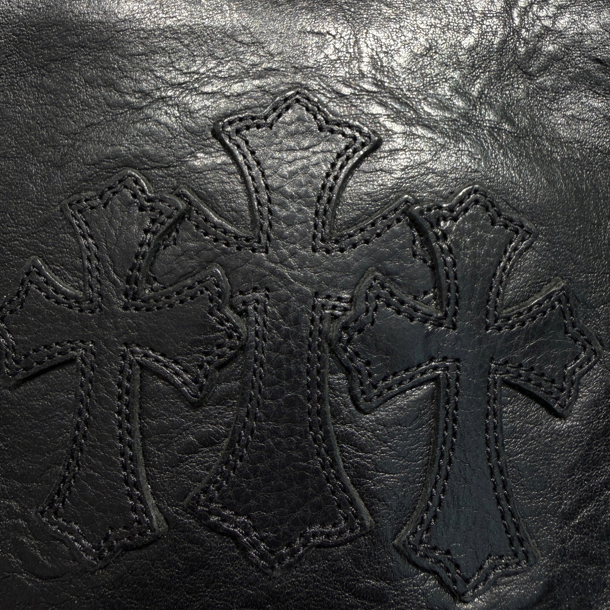 CHROME HEARTS Square Pocket 3 Cemetery Cross Leather Patch Shoulder Bag クロムハーツ スクエアポケット 3セメタリークロス レザーパッチ ショルダーバッグ