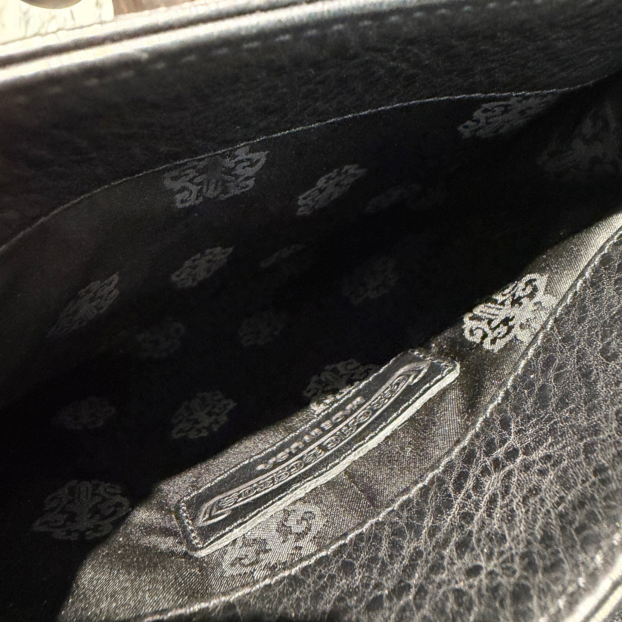 CHROME HEARTS Square Pocket 3 Cemetery Cross Leather Patch Shoulder Bag クロムハーツ スクエアポケット 3セメタリークロス レザーパッチ ショルダーバッグ