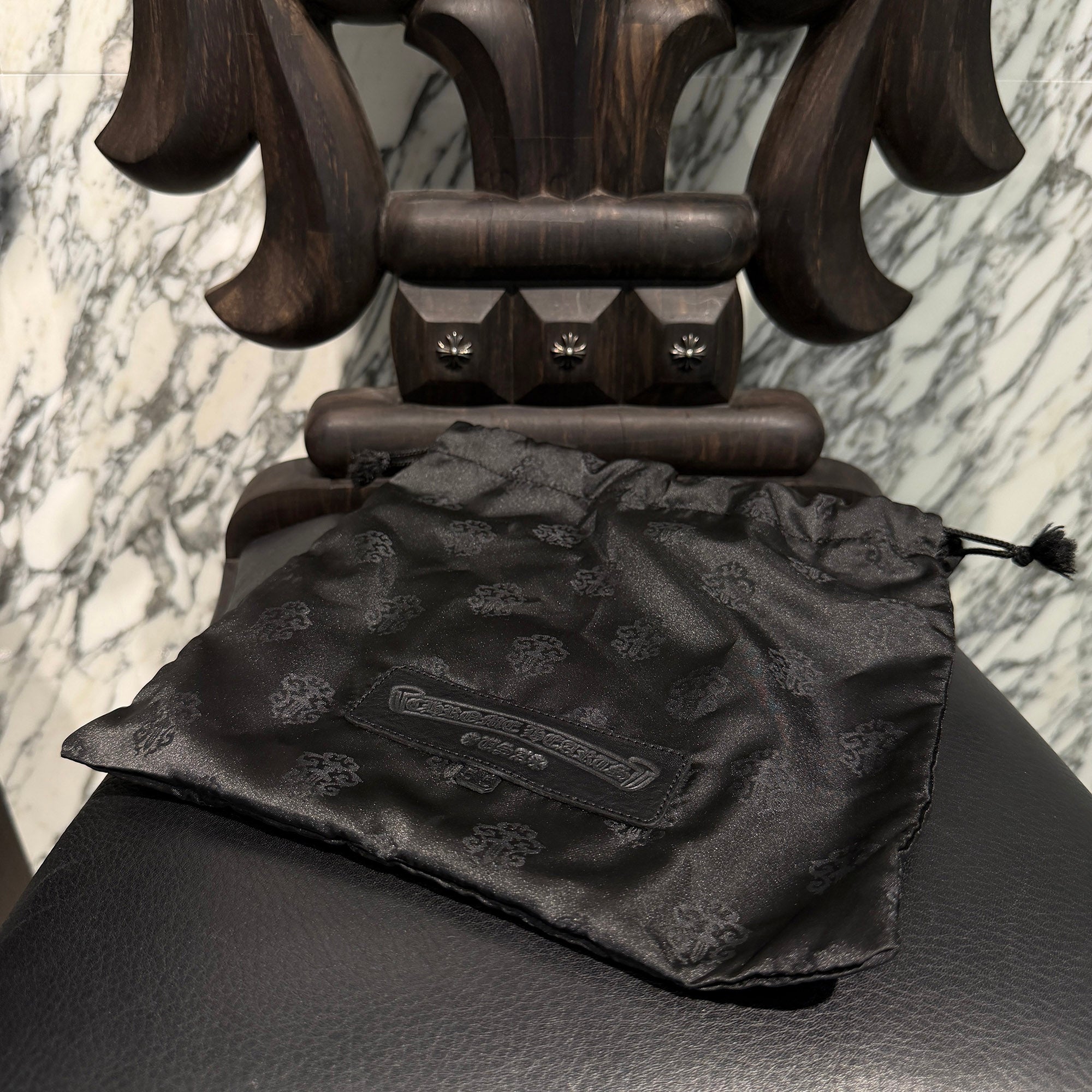 CHROME HEARTS Square Pocket 3 Cemetery Cross Leather Patch Shoulder Bag クロムハーツ スクエアポケット 3セメタリークロス レザーパッチ ショルダーバッグ