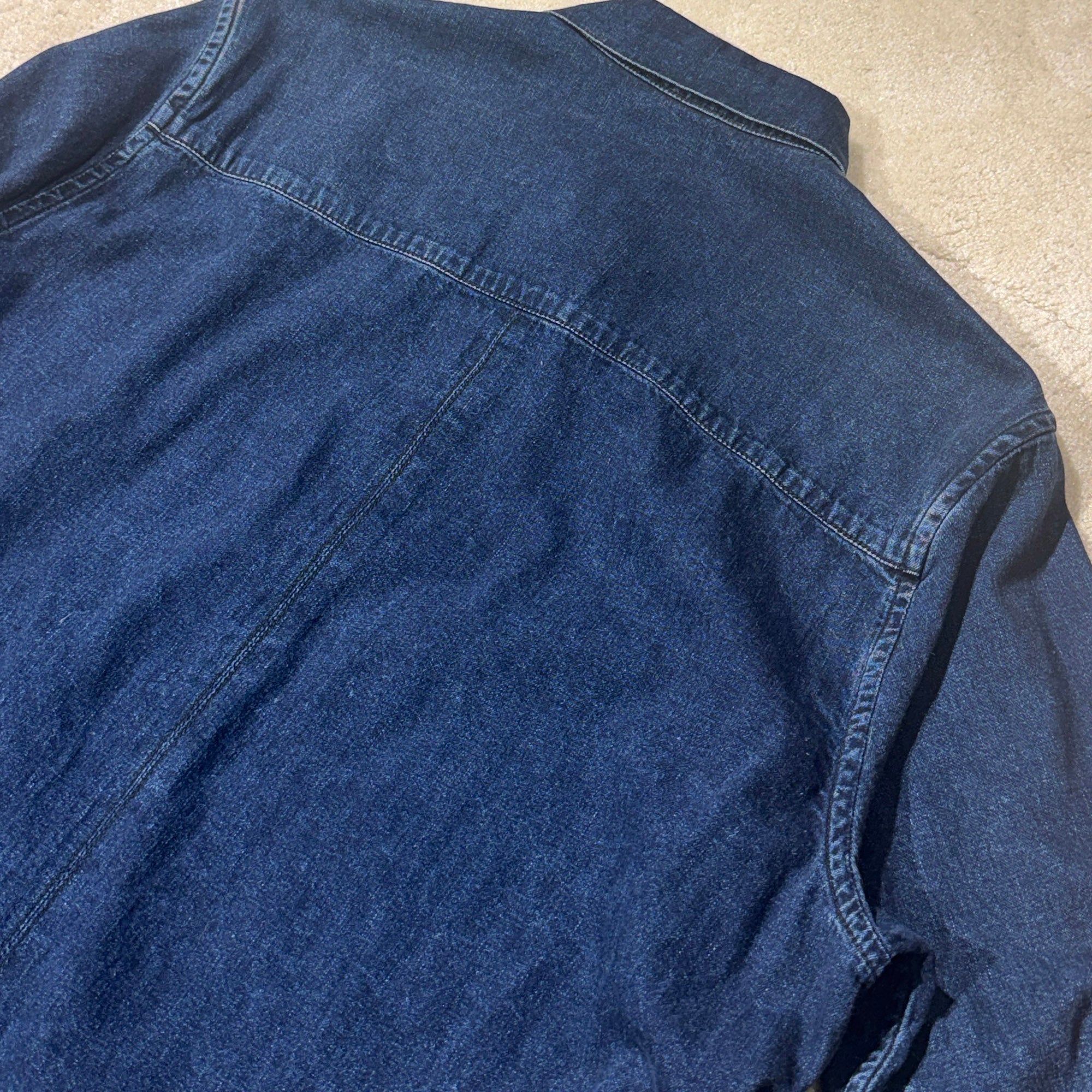CHROME HEARTS Y NOT Leather Cross Patch Denim Shirts Size XL クロムハーツ ワイノット レザークロスパッチ デニムシャツ サイズXL
