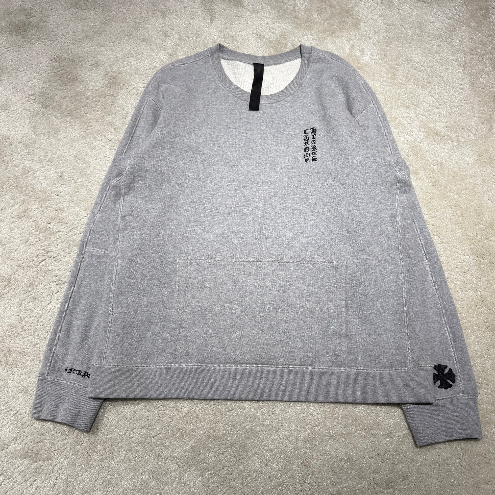 CHROME HEARTS Y NOT CH Plus Leather Patch Sweatshirt Size XL クロムハーツ ワイノット CHプラス レザーパッチ スウェットシャツ サイズXL