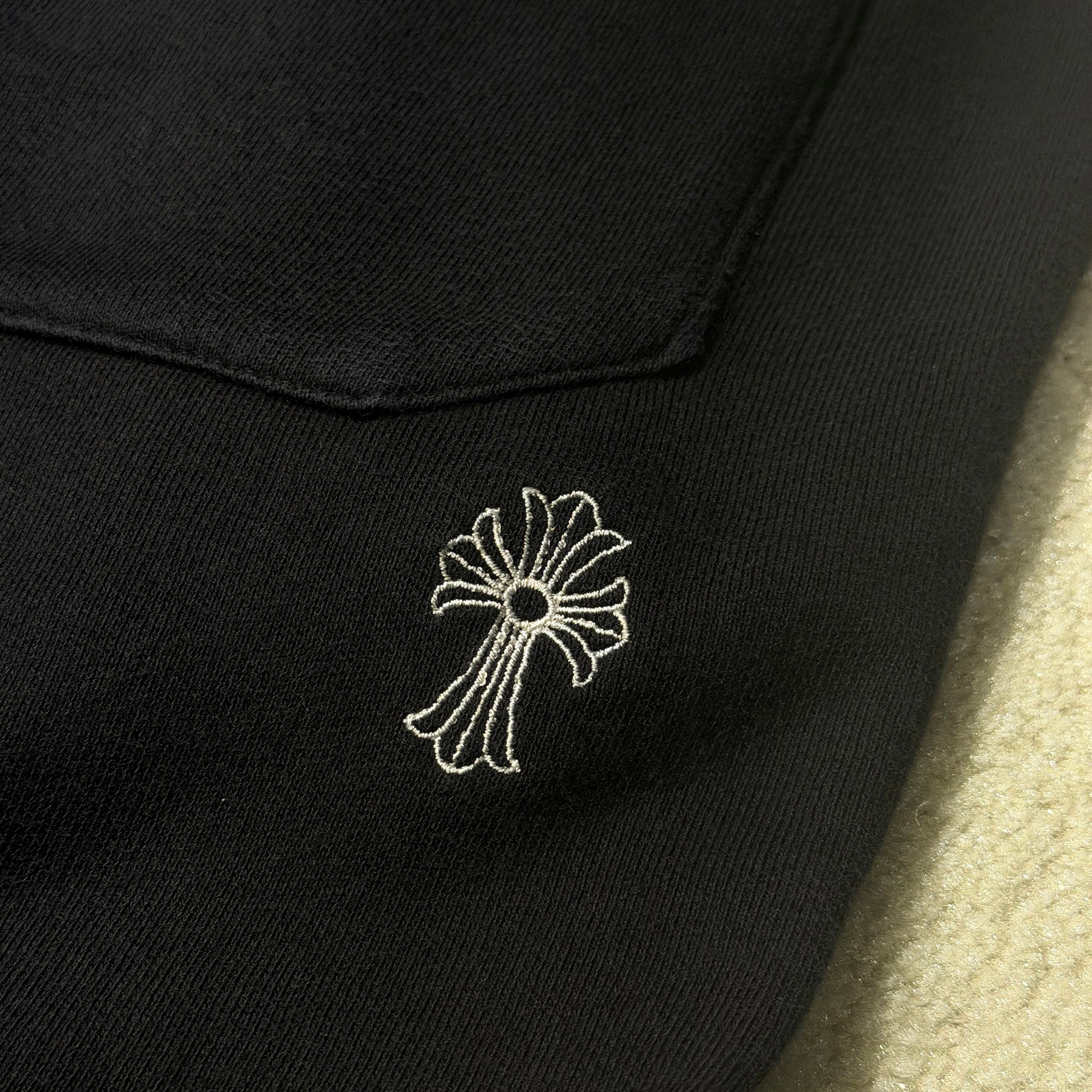 CHROME HEARTS Y NOT Vertical Logo CH Cross Embroidery Sweat Half Pants Size L クロムハ―ツ ワイノット ヴァーティカルロゴ CHクロス刺繡 スウェット ハーフパンツ サイズL