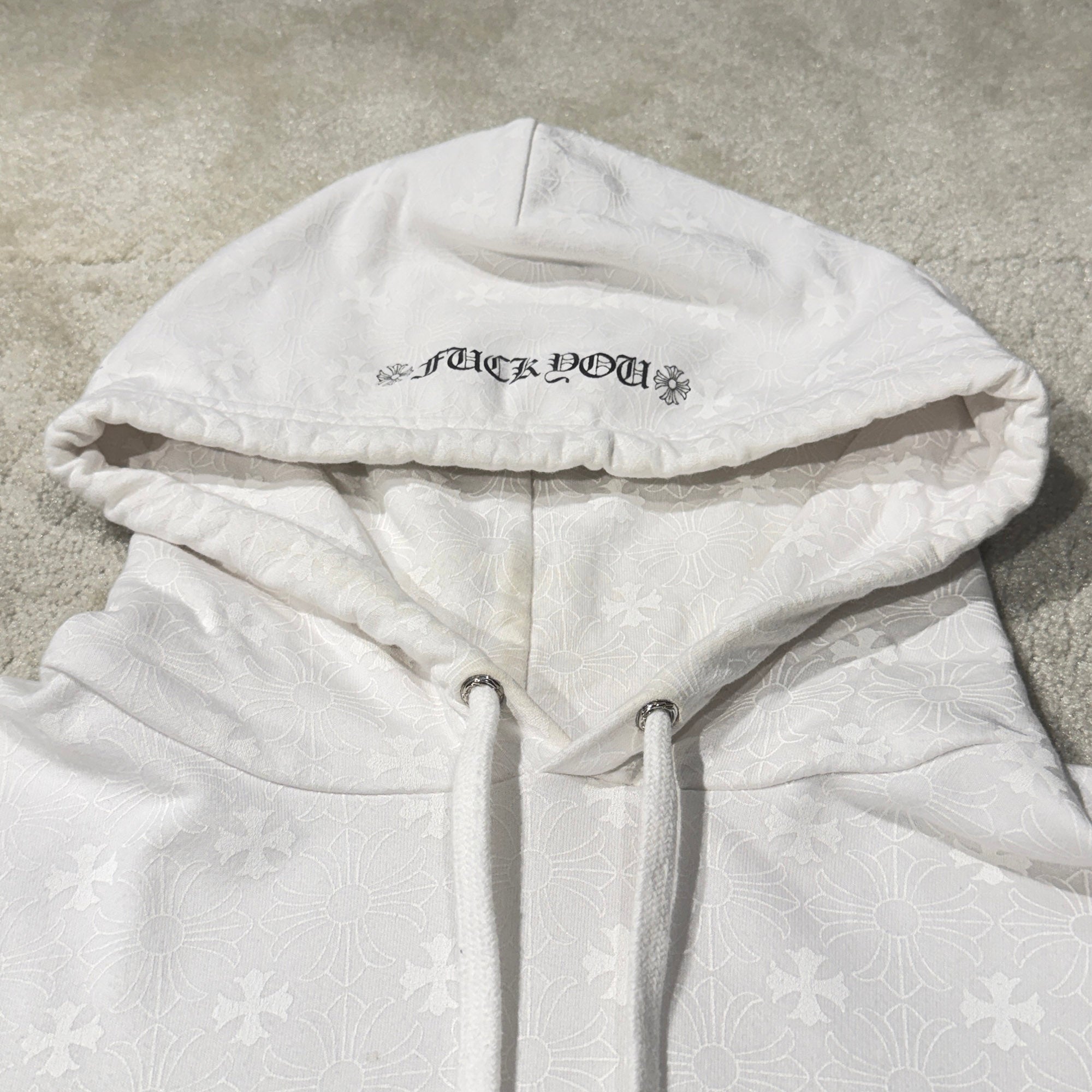 CHROME HEARTS Vertical Logo CH Plus Pullover Hoodie Size XL クロムハーツ ヴァーティカルロゴ CHプラス総柄 プルオーバーフーディ サイズXL