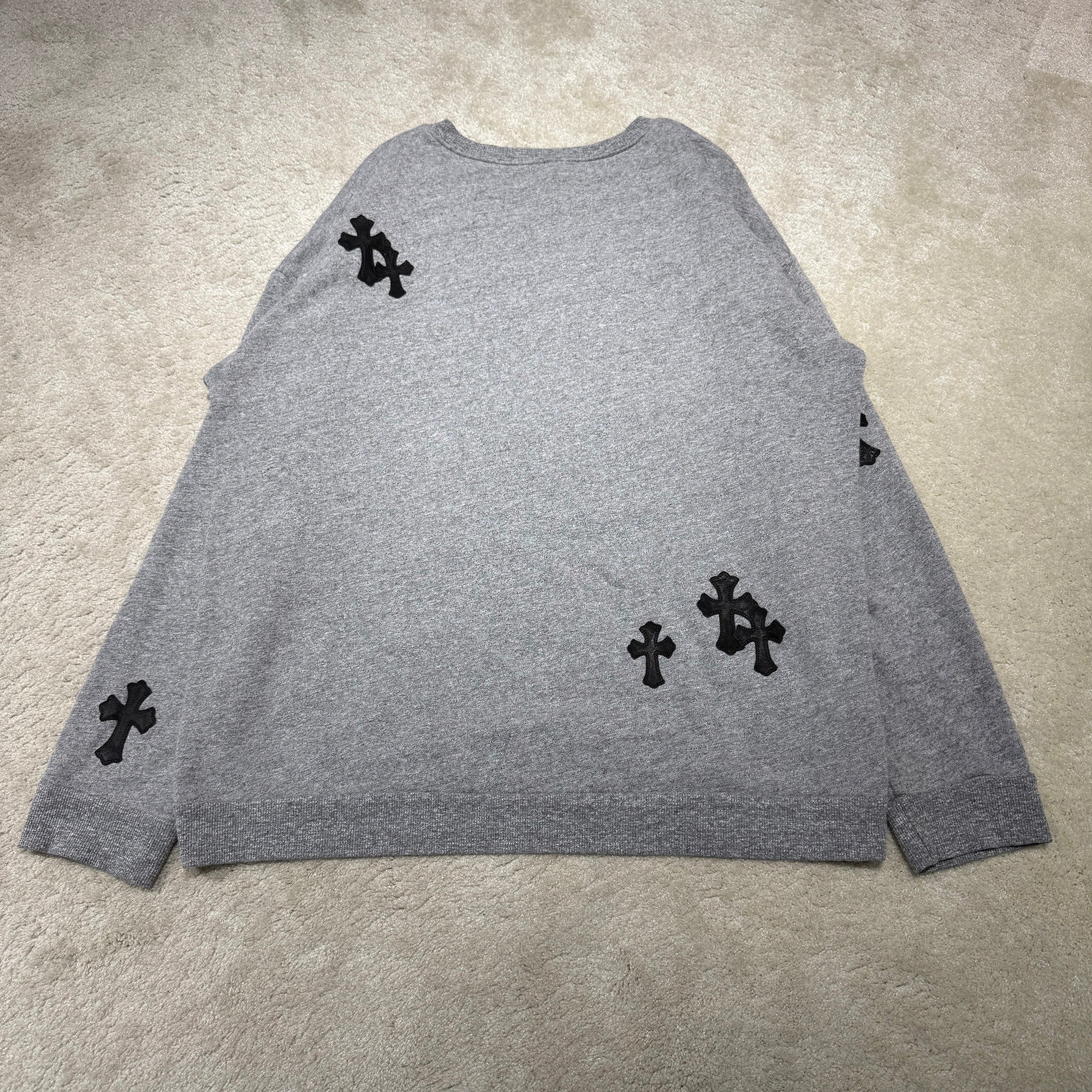 CHROME HEARTS Y NOT Cross Leather Patch Sweatshirt Size M クロムハーツ ワイノット クロス レザーパッチ スウェットシャツ サイズM