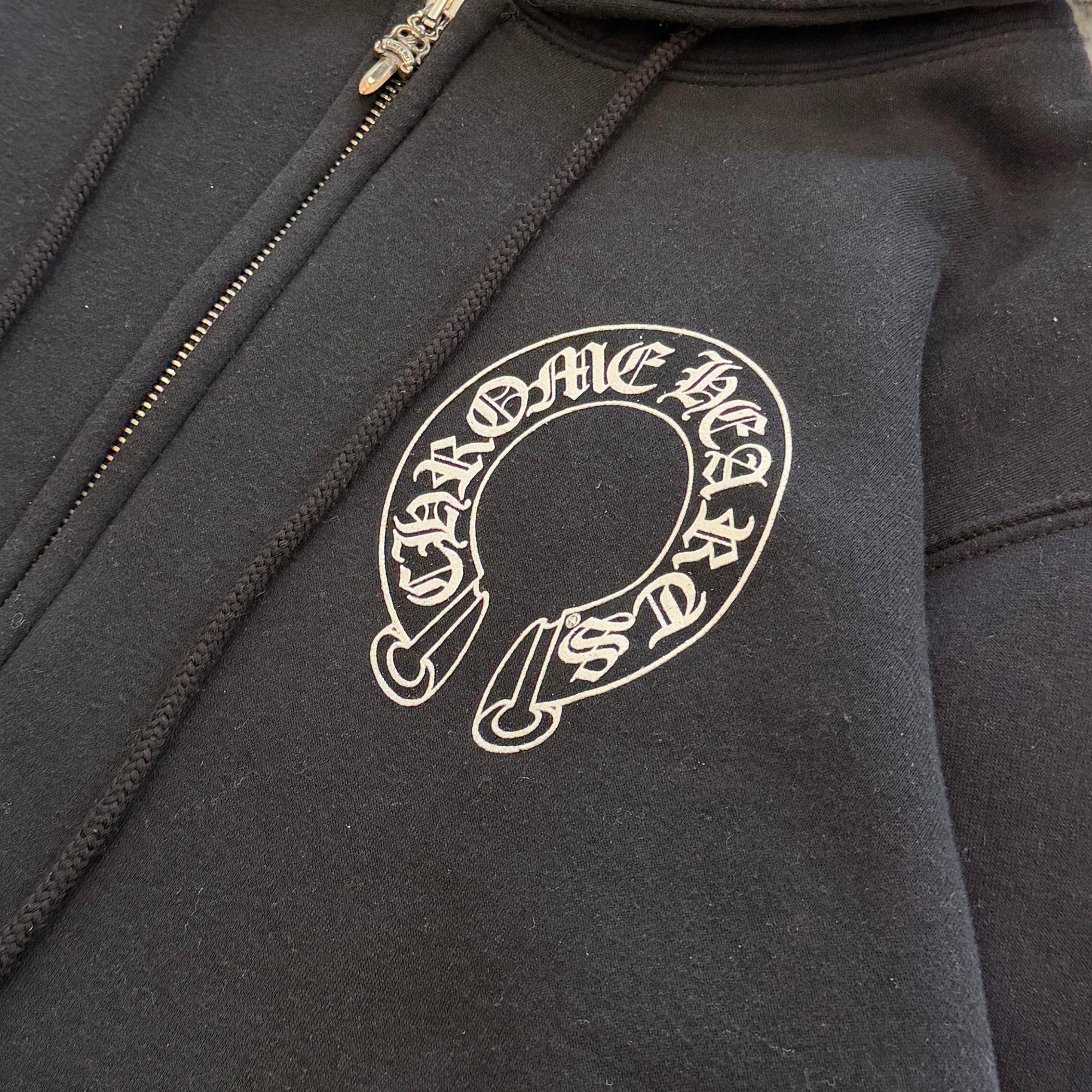 CHROME HEARTS Back Scroll Arm Cross Zip Up Hoodie Size M クロムハーツ バック スクロール アームクロス ジップアップ フーディ サイズM
