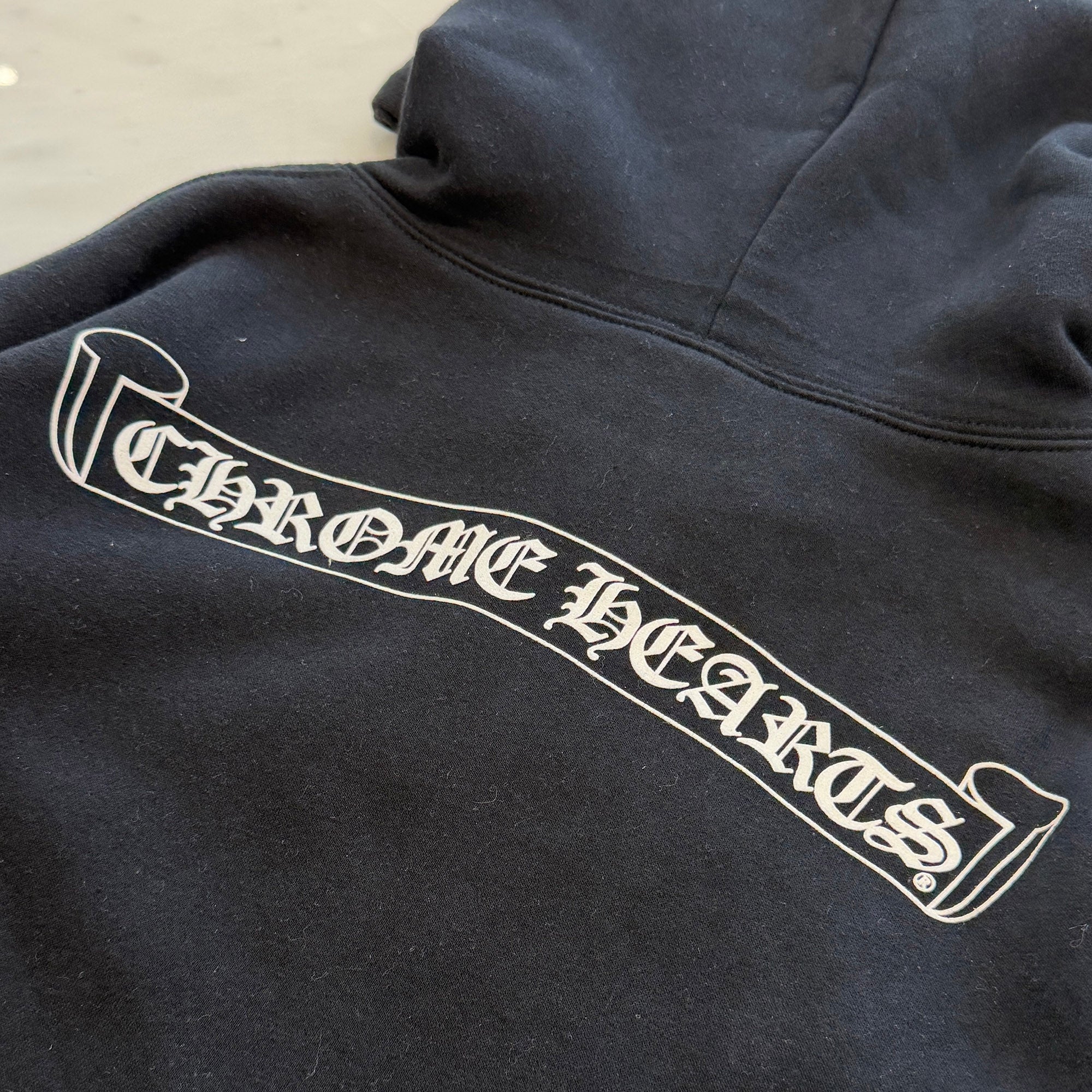 CHROME HEARTS Back Scroll Arm Cross Zip Up Hoodie Size M クロムハーツ バック スクロール アームクロス ジップアップ フーディ サイズM