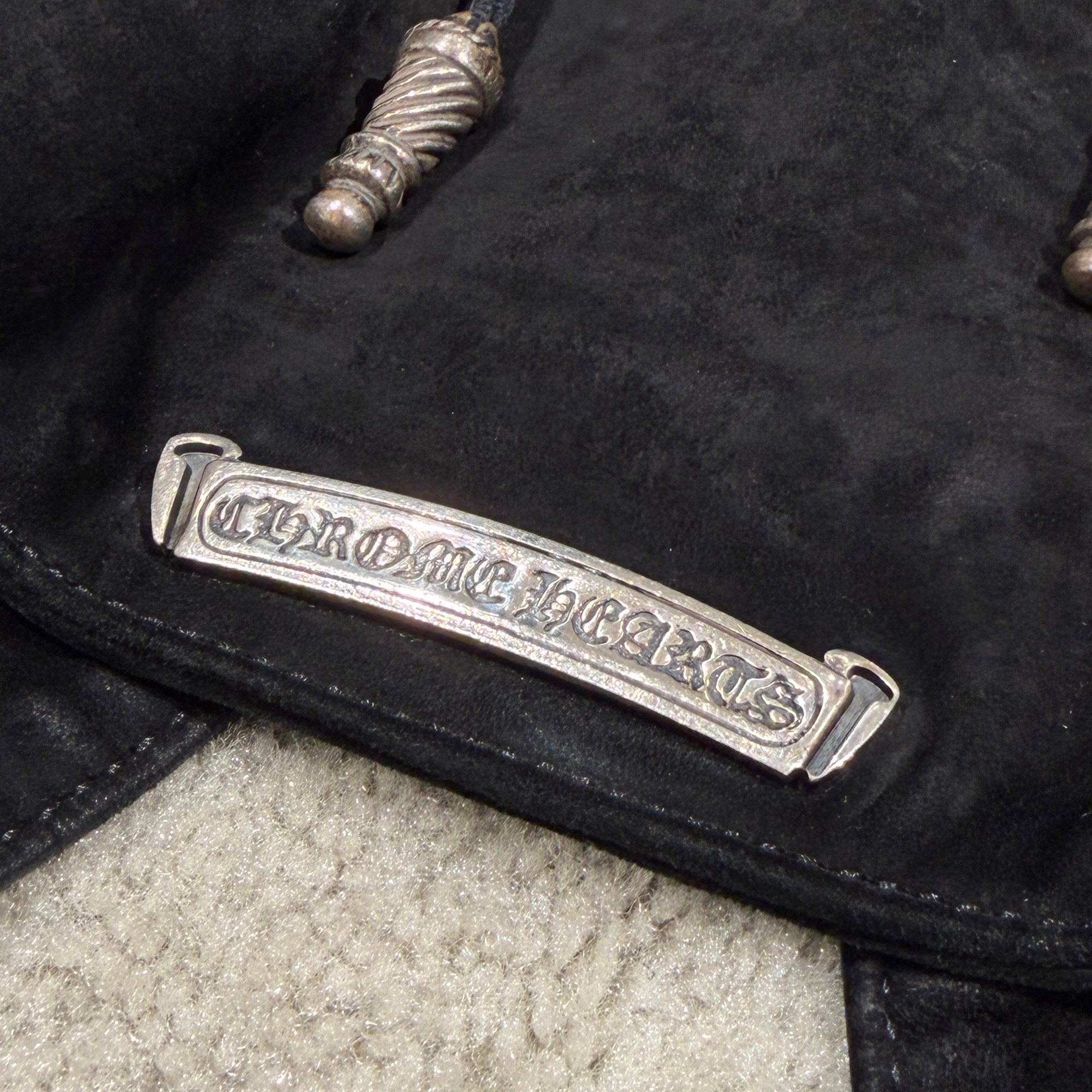 CHROME HEARTS Cross Ball Button Lace Up Suede Leather Vest Size M クロムハーツ クロスボールボタン レースアップ スエードレザー ベスト サイズM
