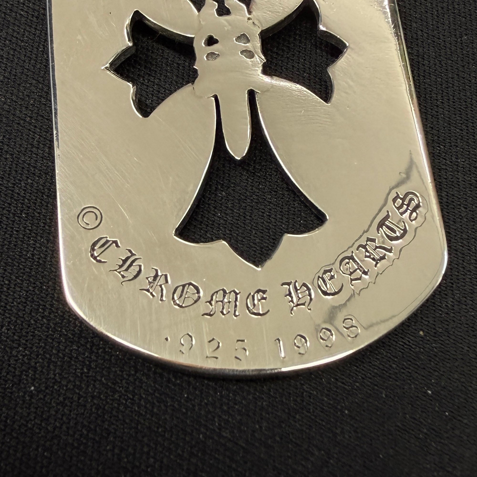 CHROME HEARTS Cut Out Cross Dagger Dock Tag Large Pendant Necklace & Ball Chain クロムハーツ カットアウトクロス ダガー ドッグタグ ラージ ペンダント & ボールチェーン