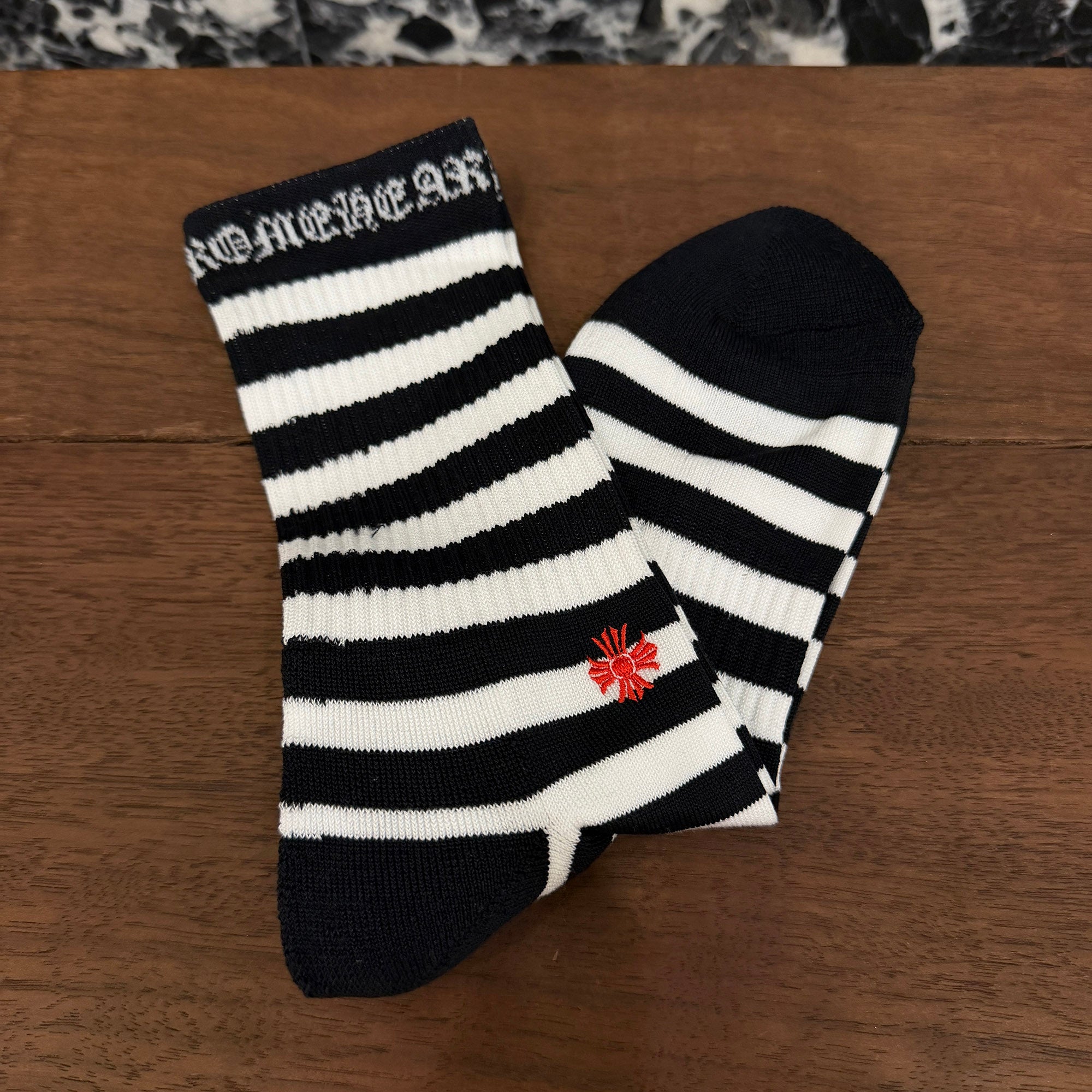 CHROME HEARTS CH Plus Border Socks x3 Size M (JP25-27) クロムハーツ CHプラス ボーダーソックス サイズM (JP25-27)