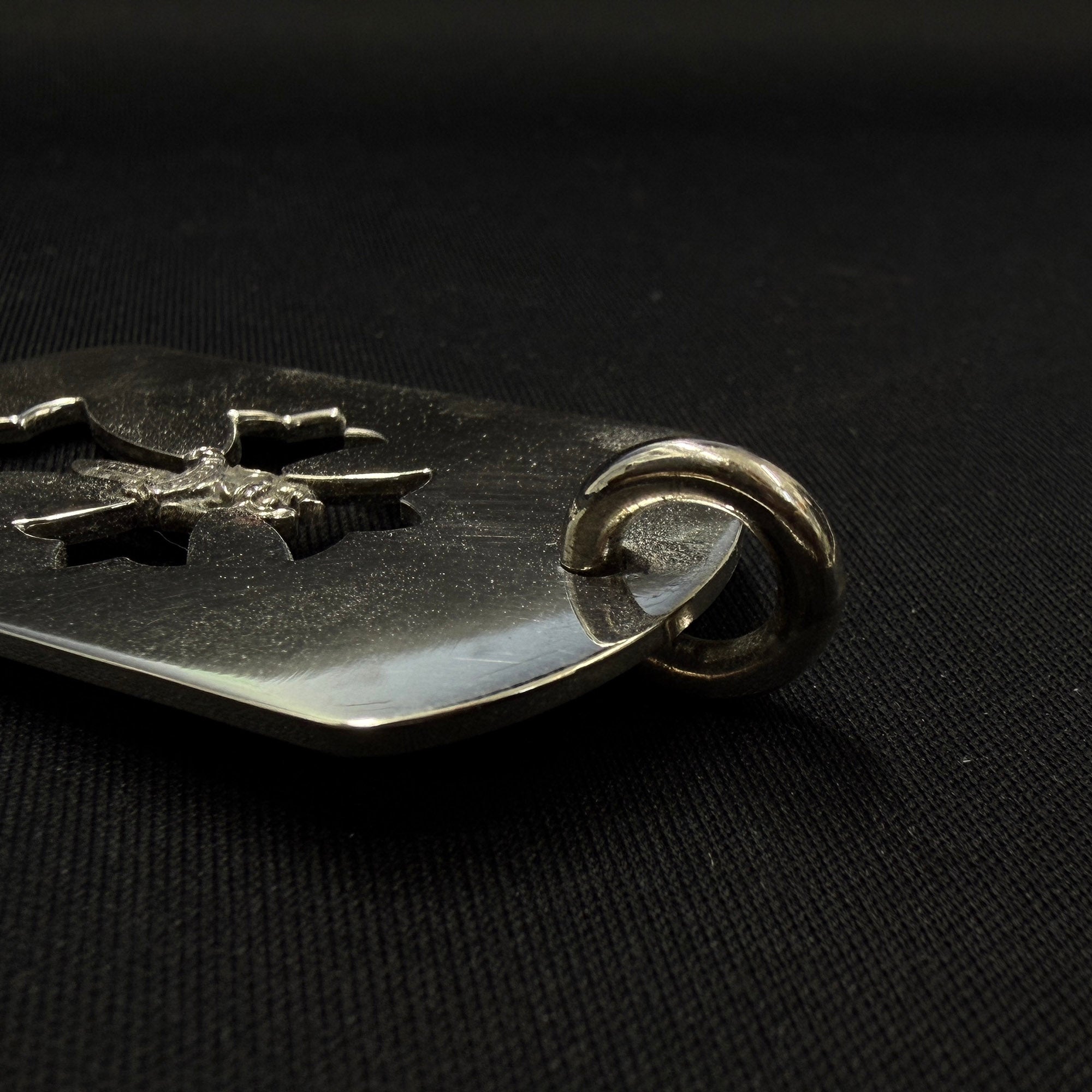 CHROME HEARTS Cut Out Cross Dagger Dock Tag Large Pendant Necklace & Ball Chain クロムハーツ カットアウトクロス ダガー ドッグタグ ラージ ペンダント & ボールチェーン