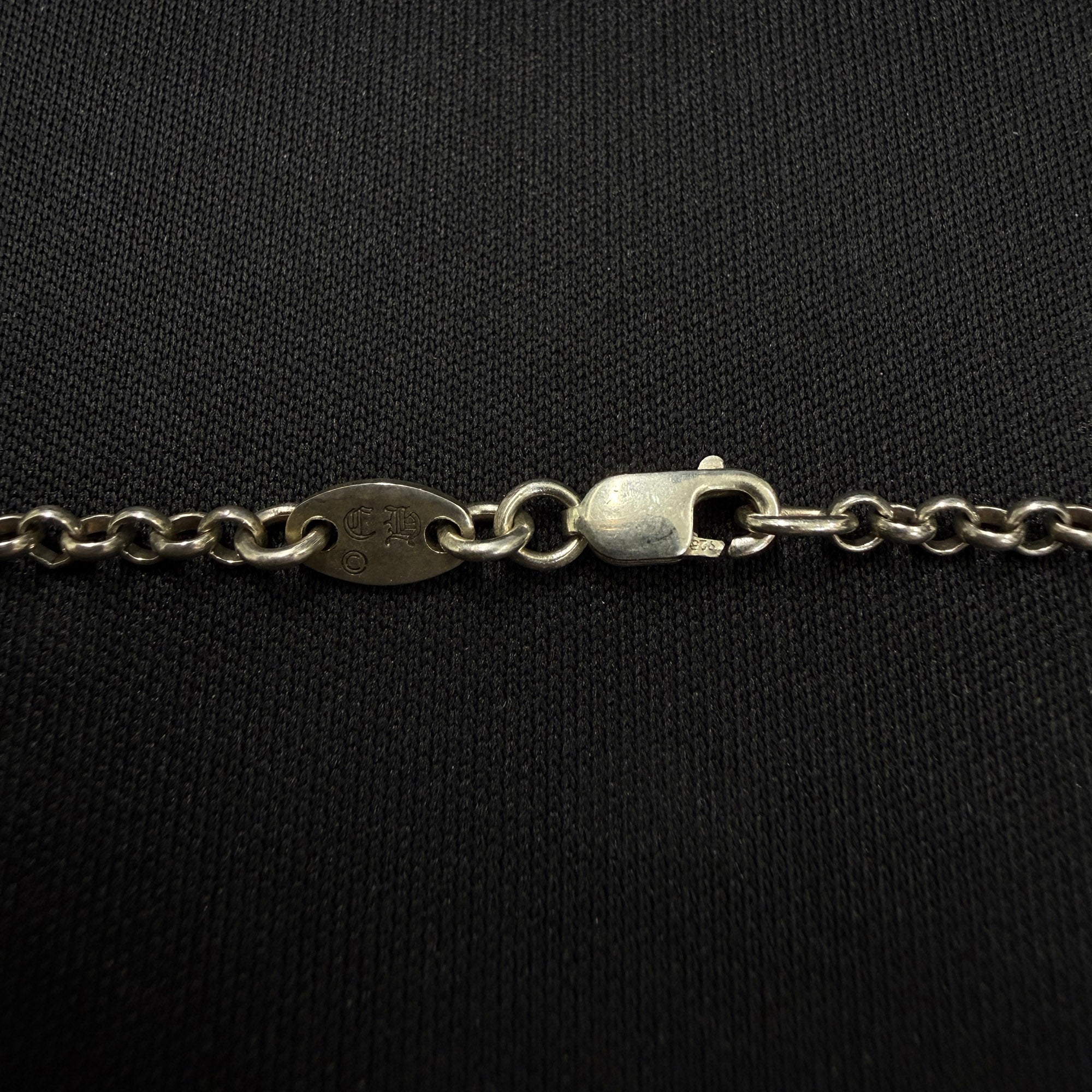 CHROME HEARTS Safety Pin Pendant Top 1 Diamond Roll Chain Necklace Size 16 Inch クロムハーツ セーフティピン 1ダイヤモンド ペンダントトップ ロールチェーン ネックレス サイズ16インチ