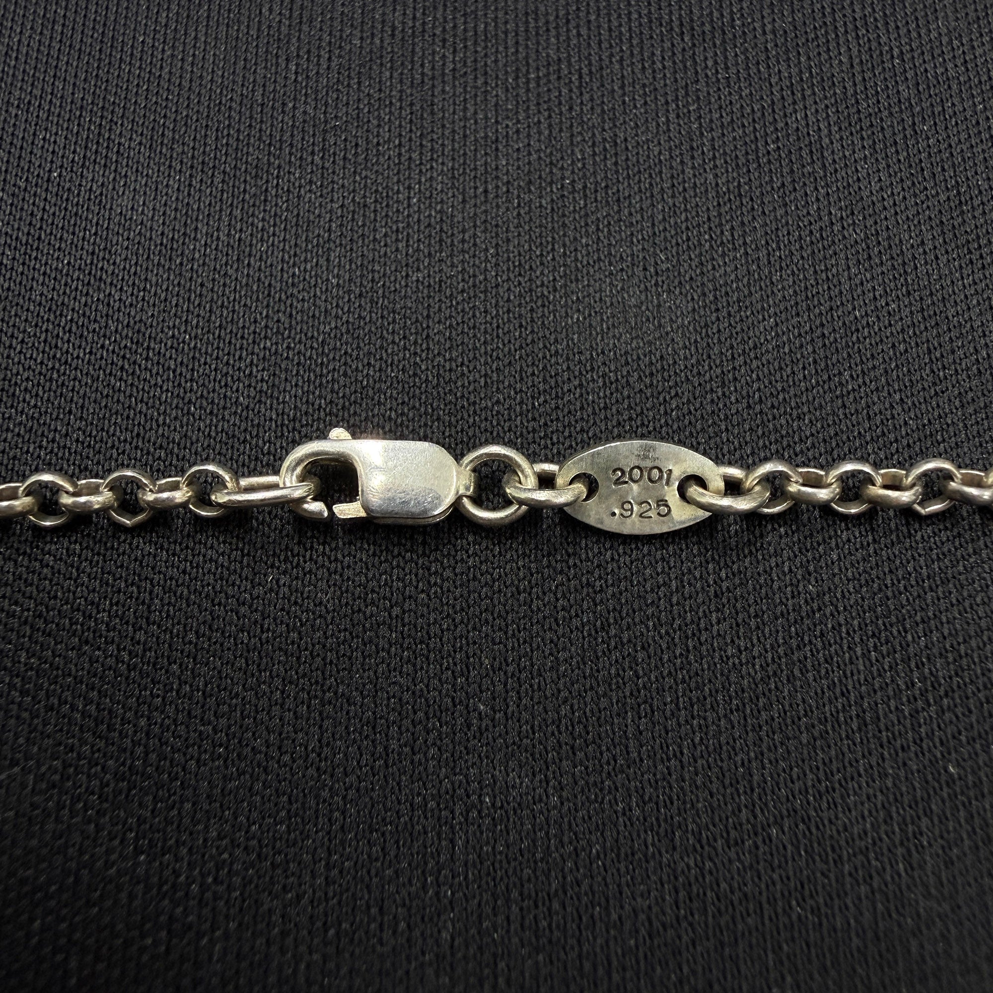 CHROME HEARTS Safety Pin Pendant Top 1 Diamond Roll Chain Necklace Size 16 Inch クロムハーツ セーフティピン 1ダイヤモンド ペンダントトップ ロールチェーン ネックレス サイズ16インチ