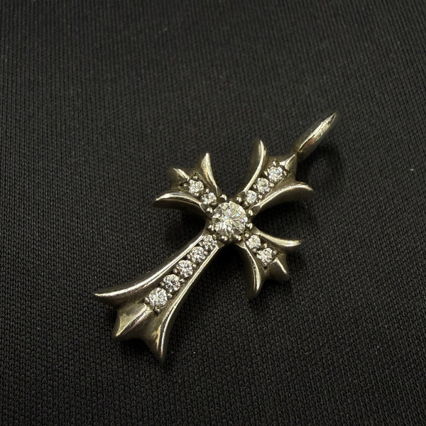 CHROME HEARTS Tiny Fat Cross Pave Diamond Pendant Top クロムハーツ タイニーファットクロス パヴェダイヤモンド ペンダントトップ