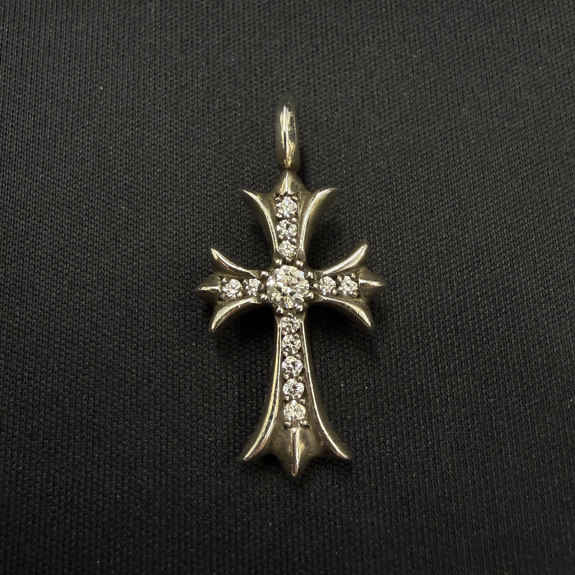 CHROME HEARTS Tiny Fat Cross Pave Diamond Pendant Top クロムハーツ タイニーファットクロス パヴェダイヤモンド ペンダントトップ