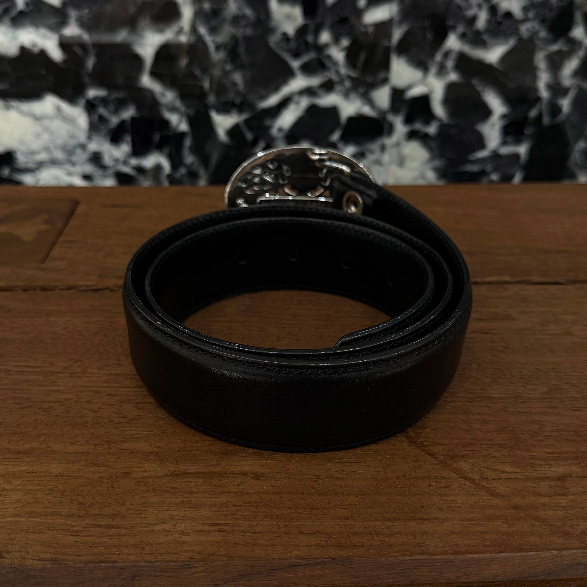 CHROME HEARTS Classic Oval Cross Buckle Belt Size 30 Inch クロムハーツ クラシックオーバルクロス バックル ベルト サイズ30インチ