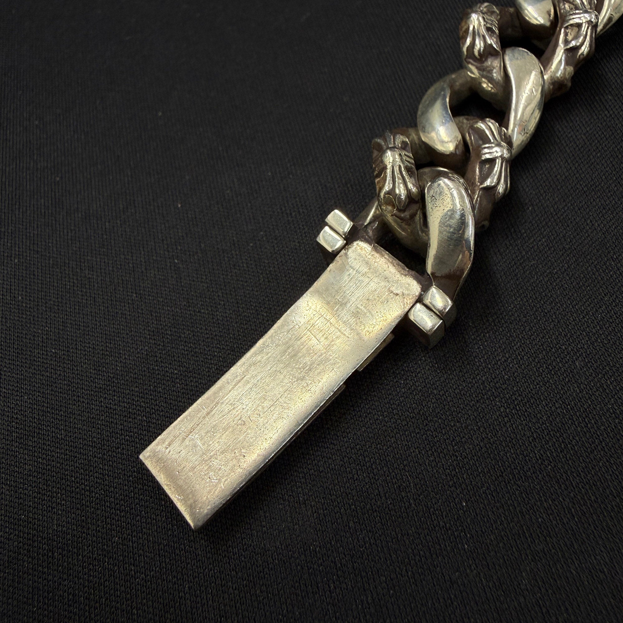 CHROME HEARTS CH Fancy Chain Floral Cross ID Bracelet 13 LINK
