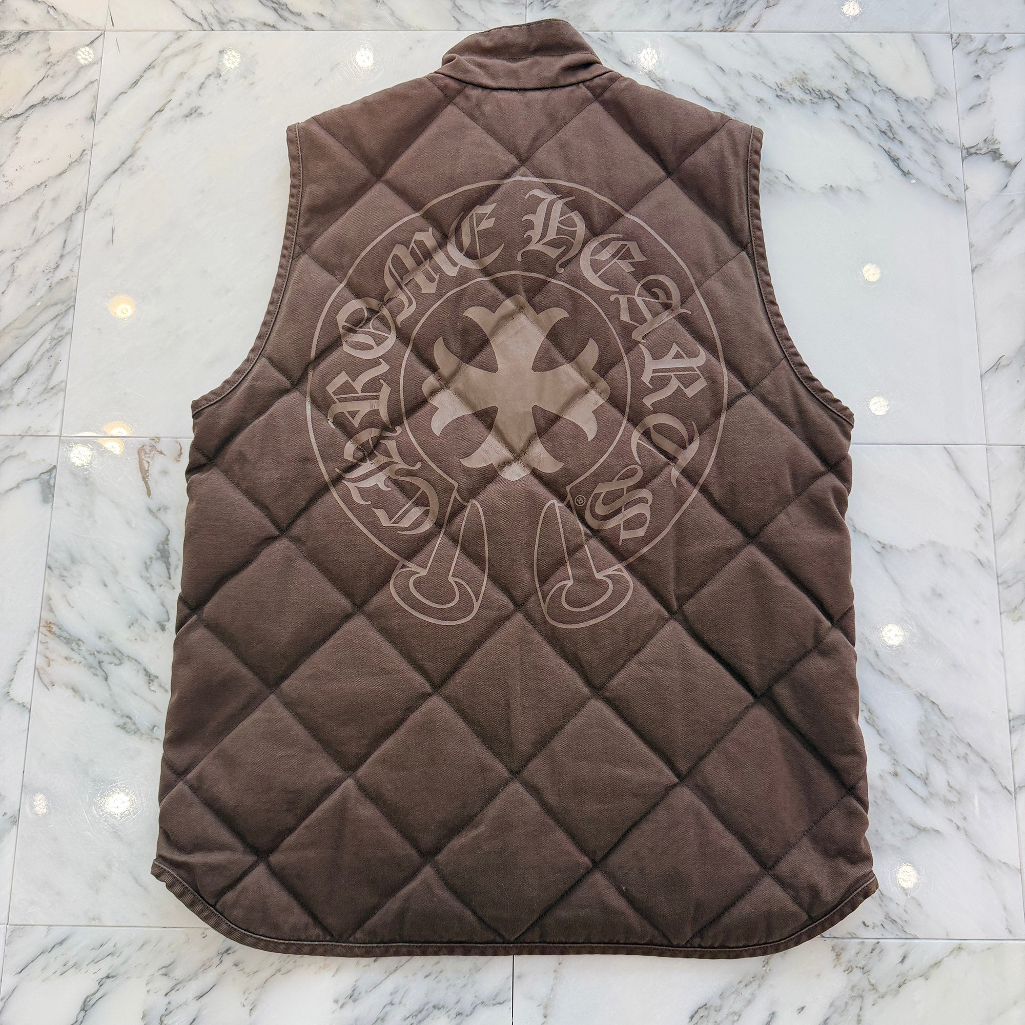 CHROME HEARTS Y NOT TEENAGE KICKS Quilting Denim Vest Size L クロムハーツ ワイノット ティーンエイジ・キック キルティング デニム ベスト サイズL