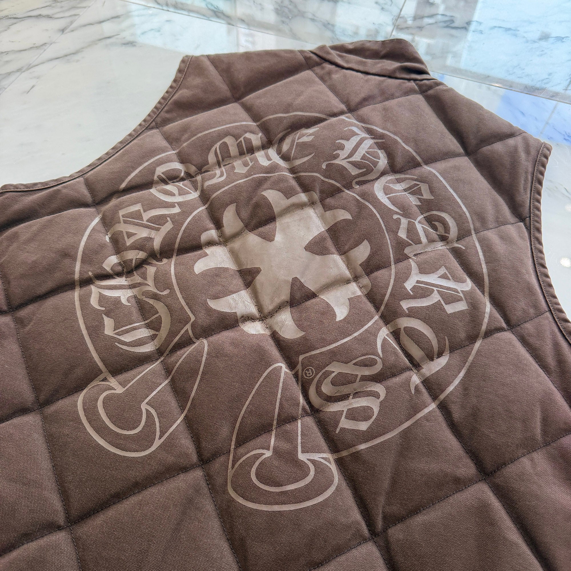CHROME HEARTS Y NOT TEENAGE KICKS Quilting Denim Vest Size L クロムハーツ ワイノット ティーンエイジ・キック キルティング デニム ベスト サイズL
