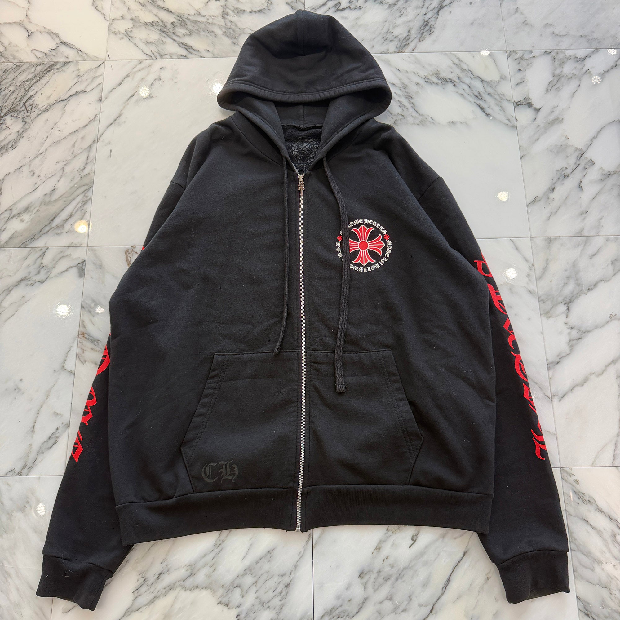 CHROME HEARTS Hollywood Limited Red CH Plus Pullover Hoodie Size L クロムハーツ ハリウッド限定 レッド CHプラス プルオーバー フーディ サイズL